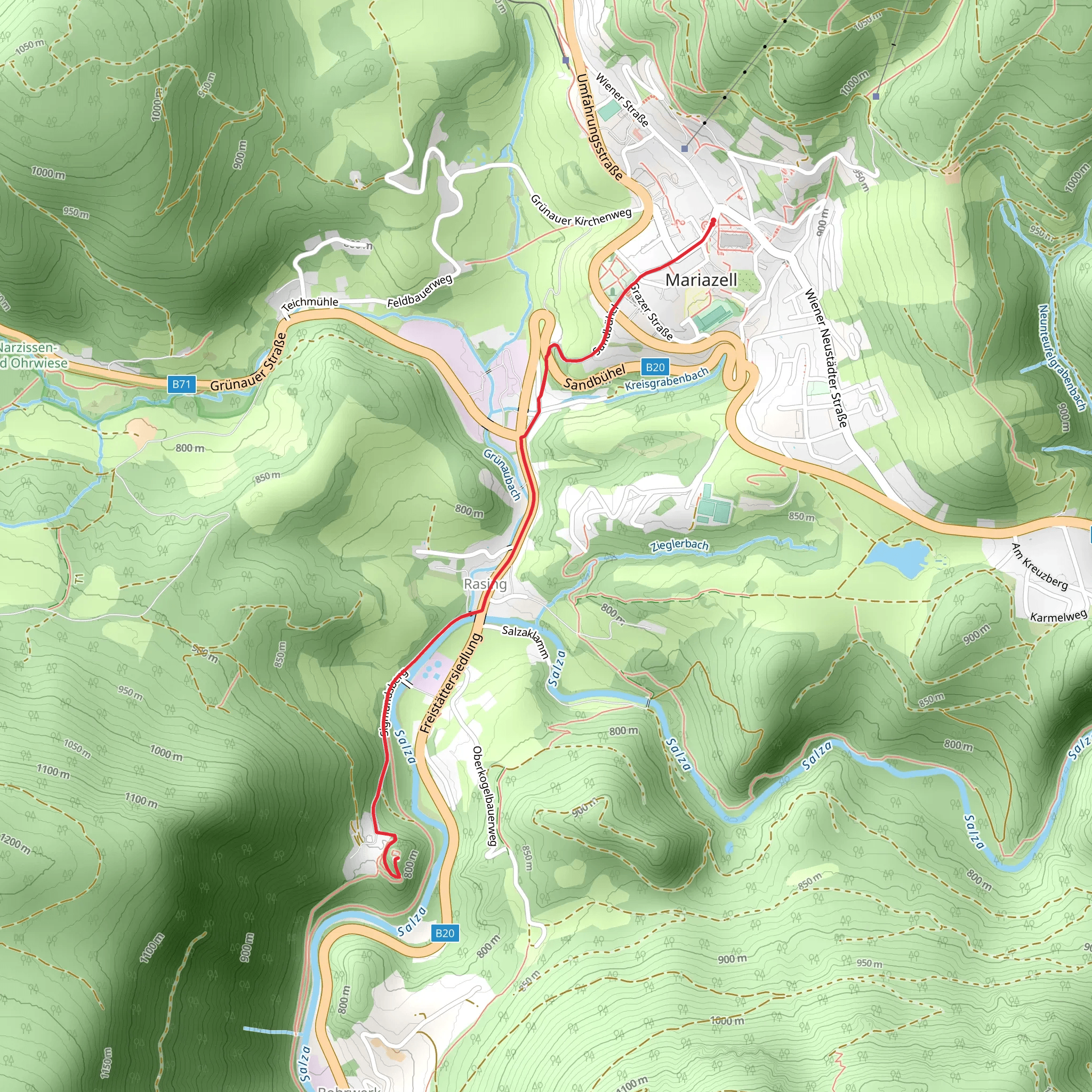 Sigmundsberg Chapel Trail mobile static map