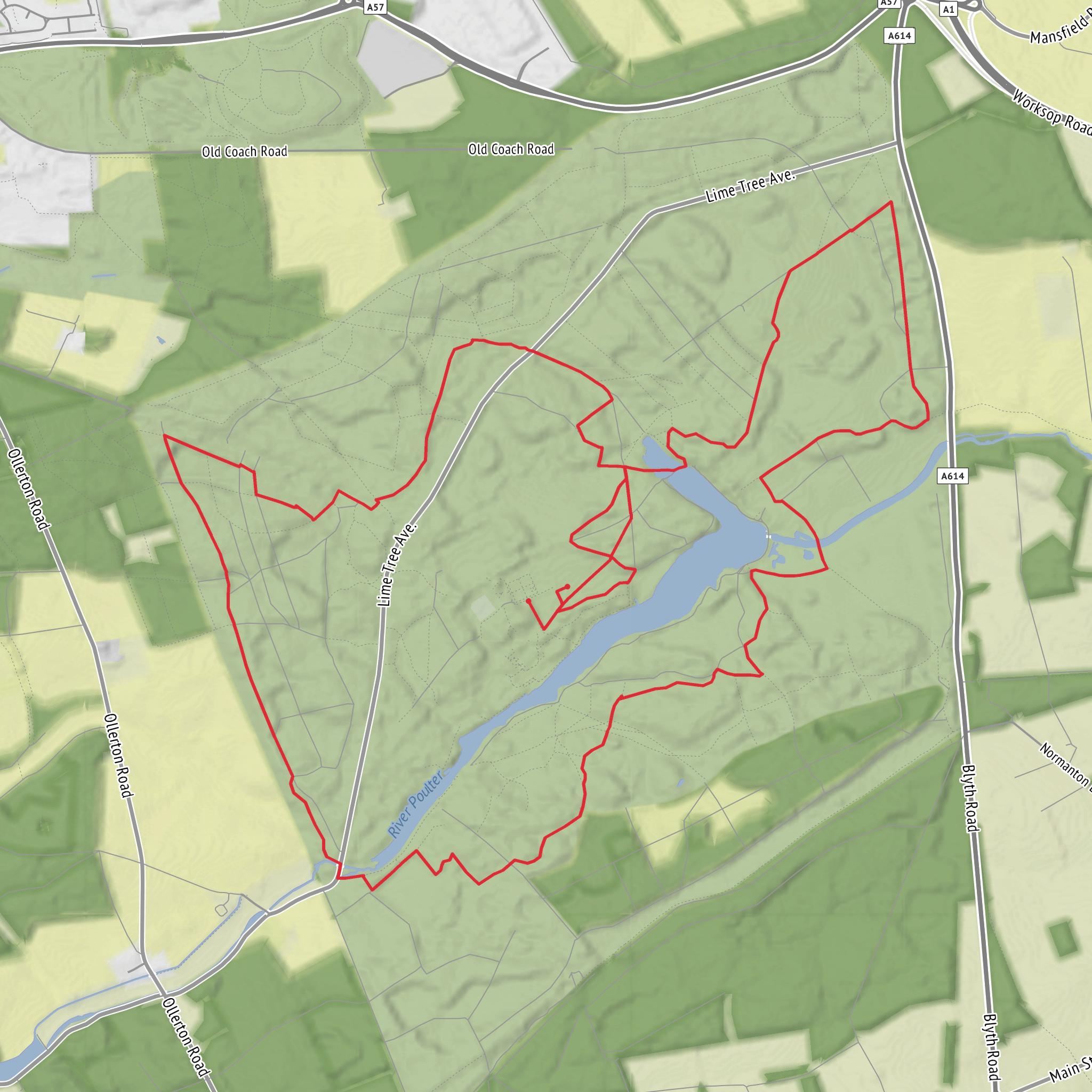 Clumber Park and Lake Route mobile static map