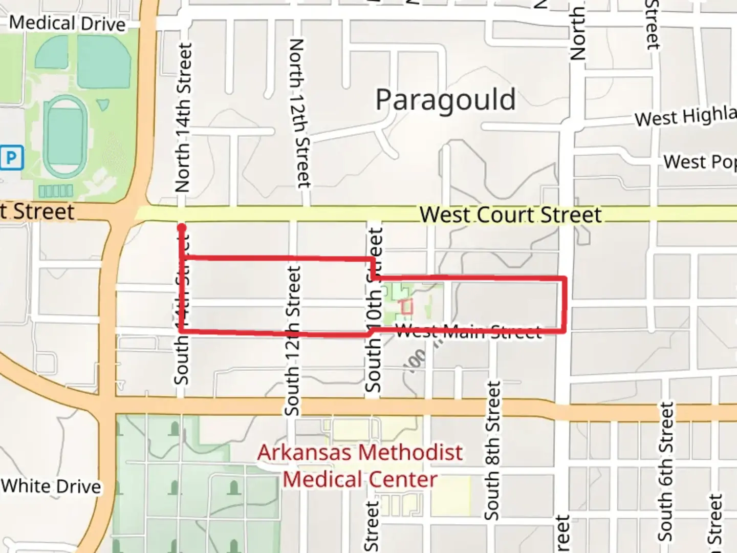 An image depicting the trail West Main Street and West Emerson Street Loop and its surrounding area.