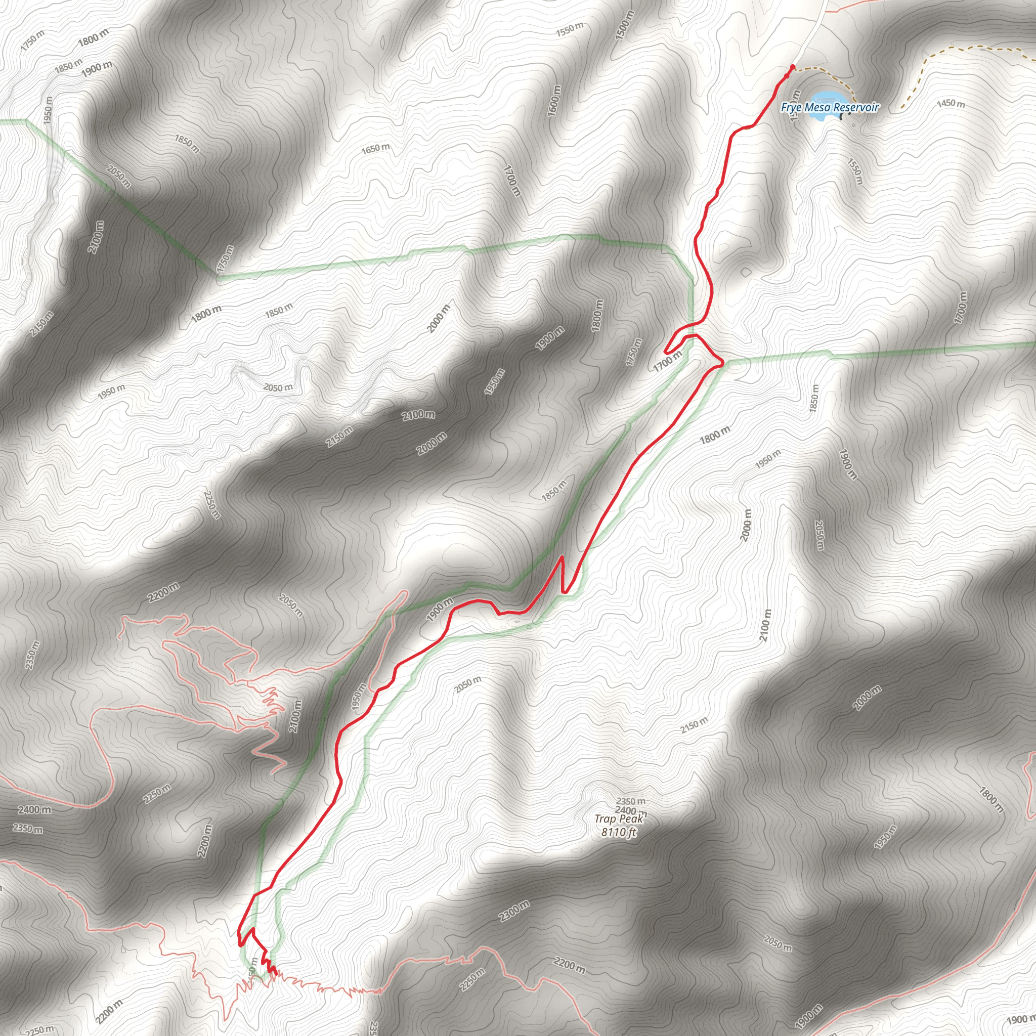 Frye Canyon Trail mobile static map