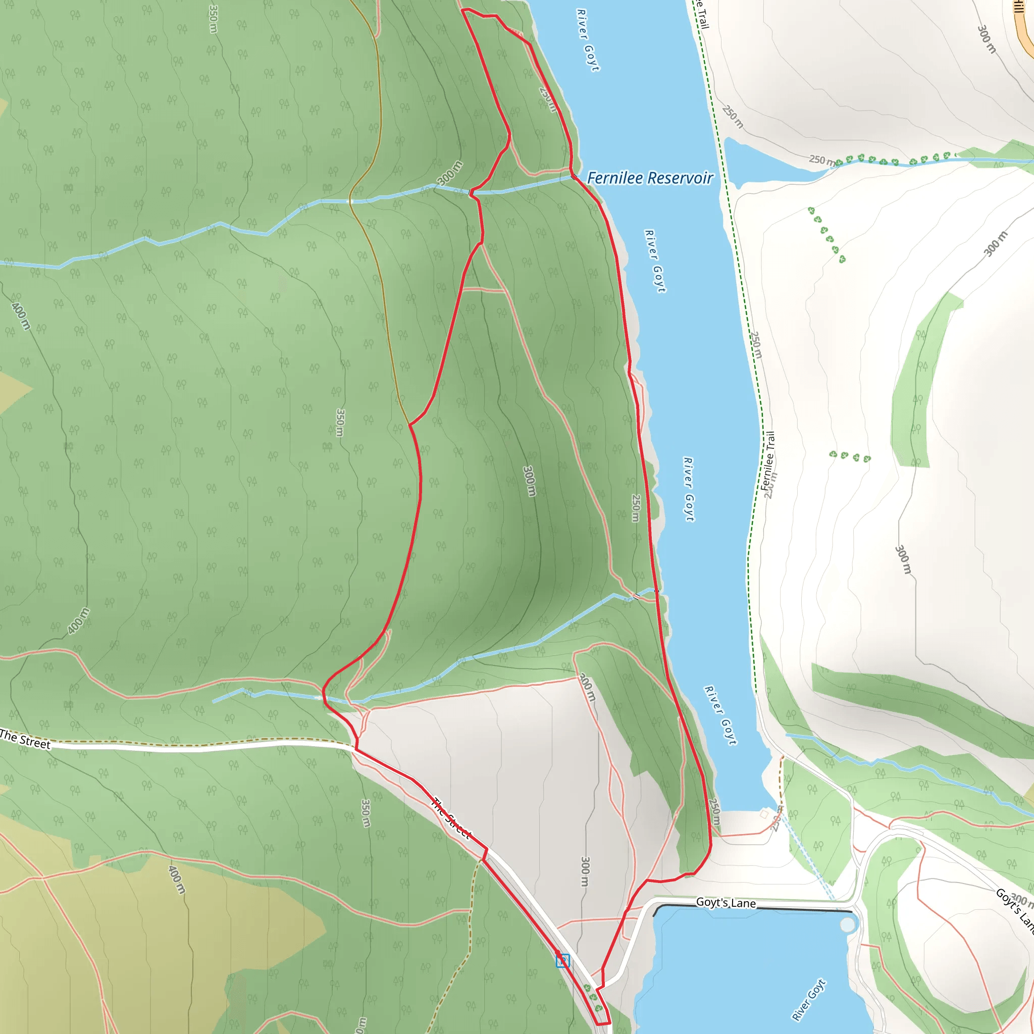 Fernilee Reservoir West Loop mobile static map