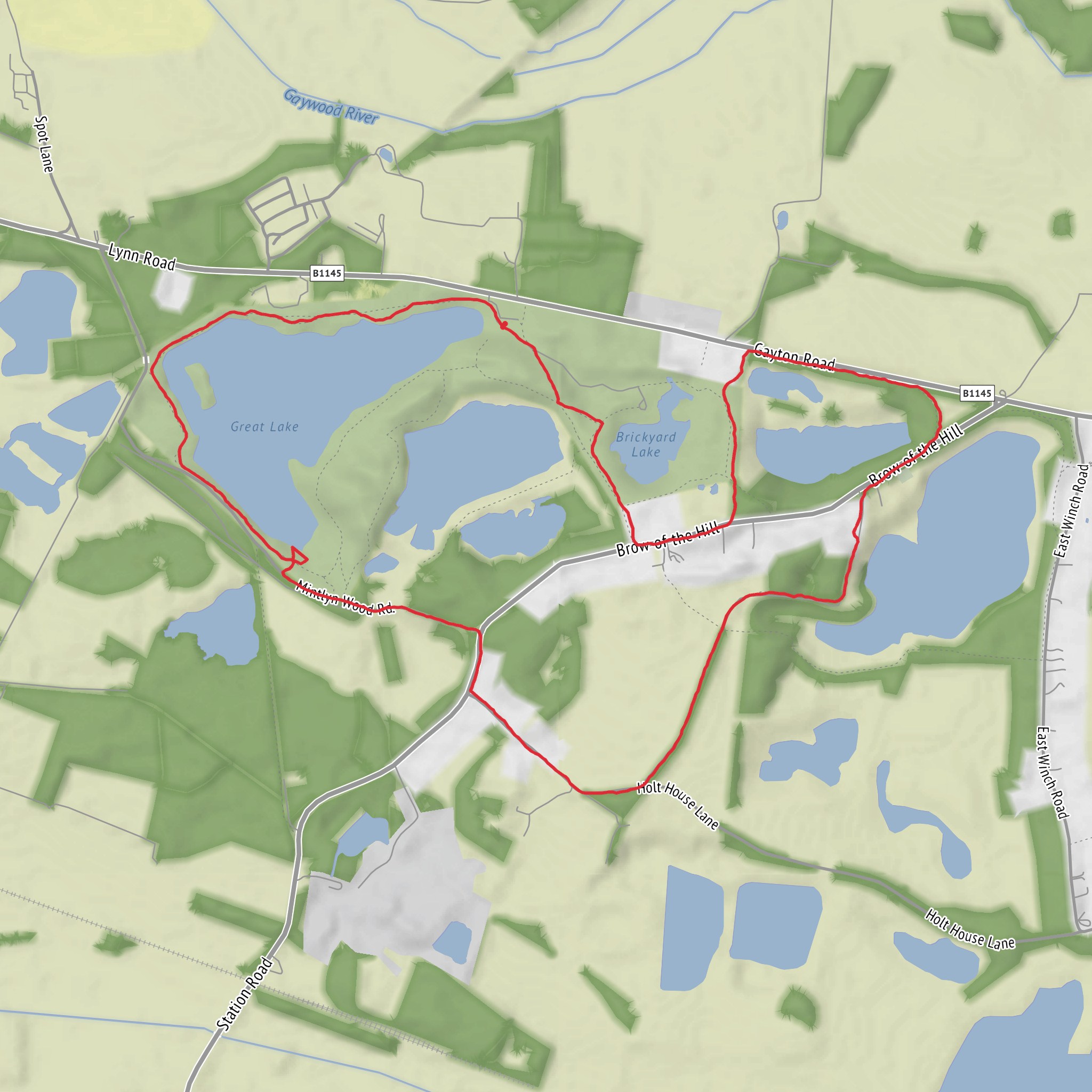 Bawsey Country Park and Great Lake Loop mobile static map