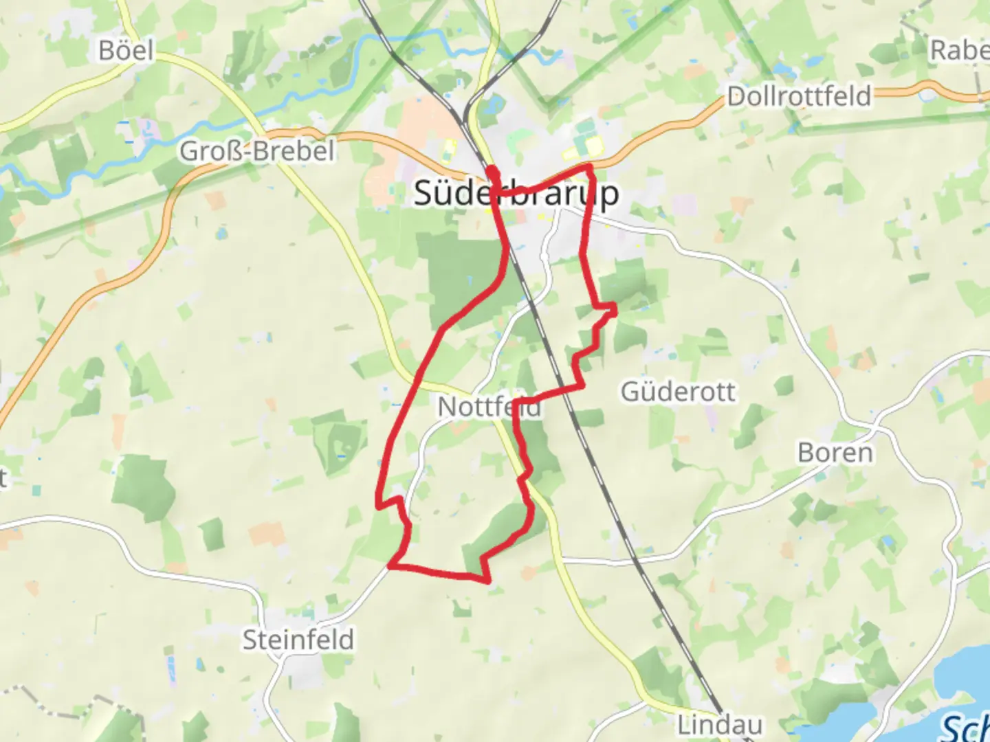 An image depicting the trail Wandern mit Herz and its surrounding area.