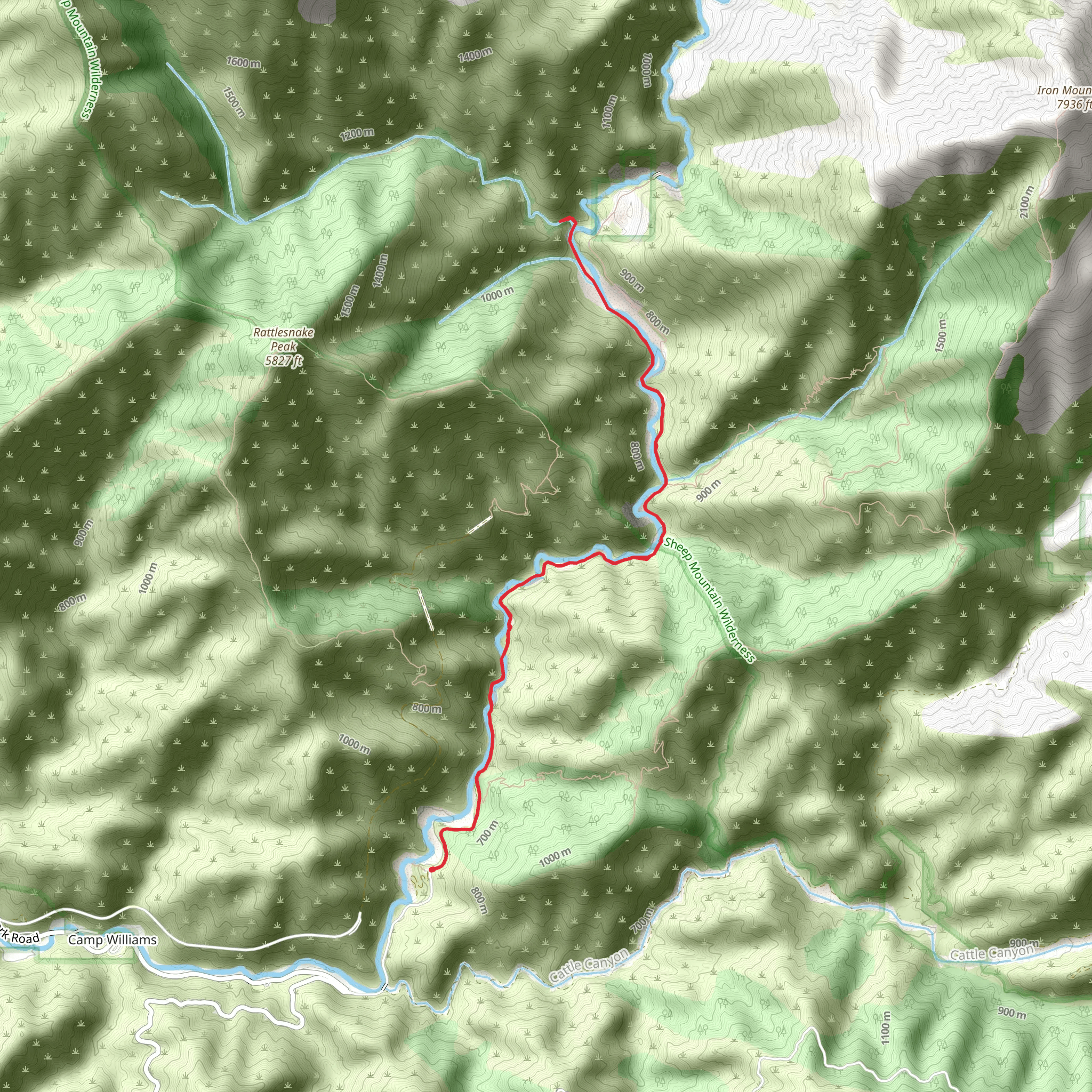 Devil Gulch via East Fork Trail mobile static map