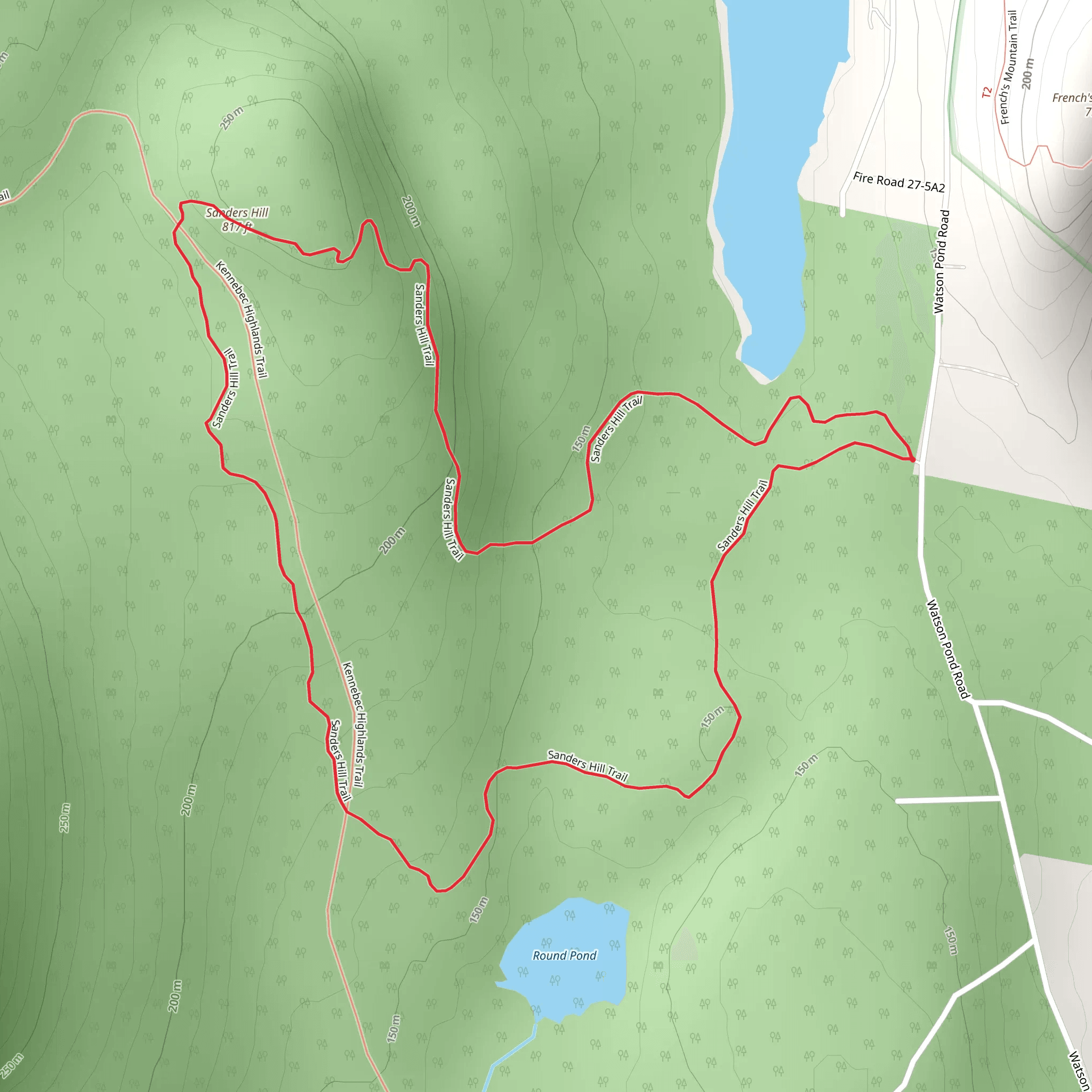 Sanders Hill Loop Trail mobile static map