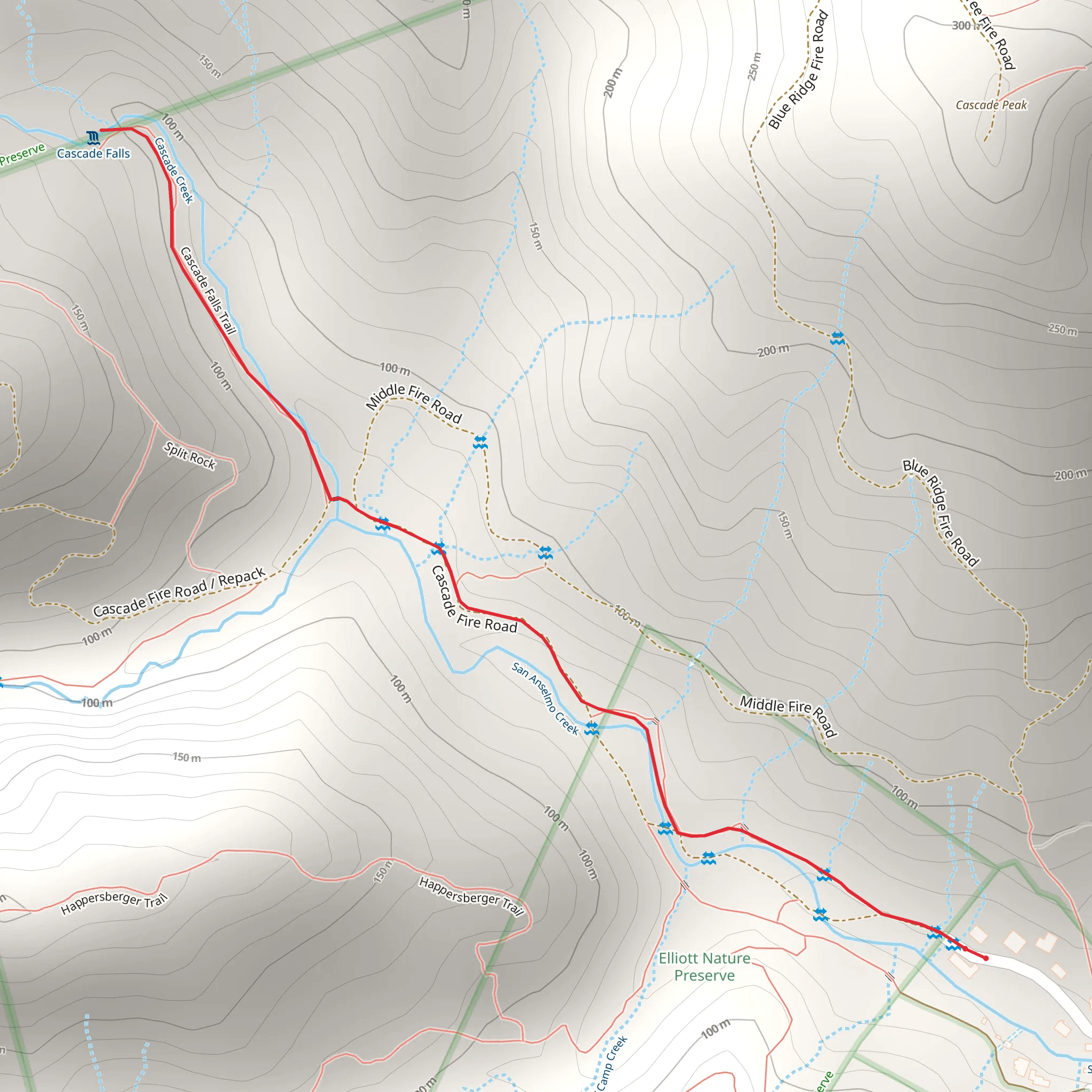 Cascade Falls and Creek mobile static map