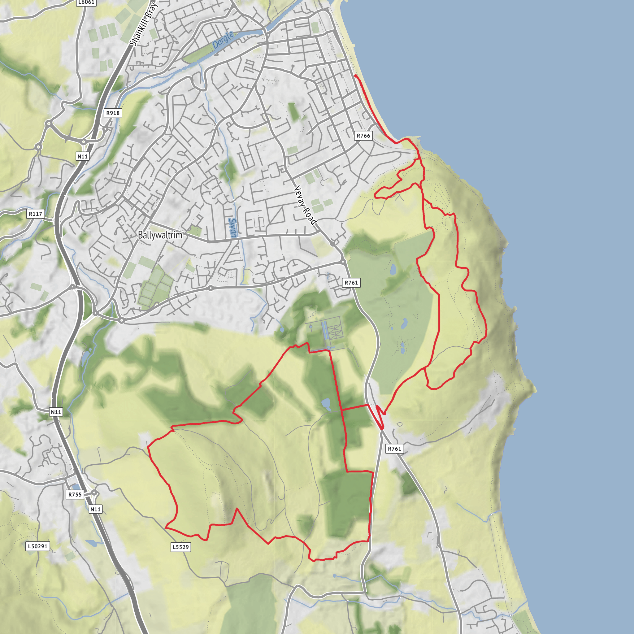 Eco Trail Wicklow 19k mobile static map