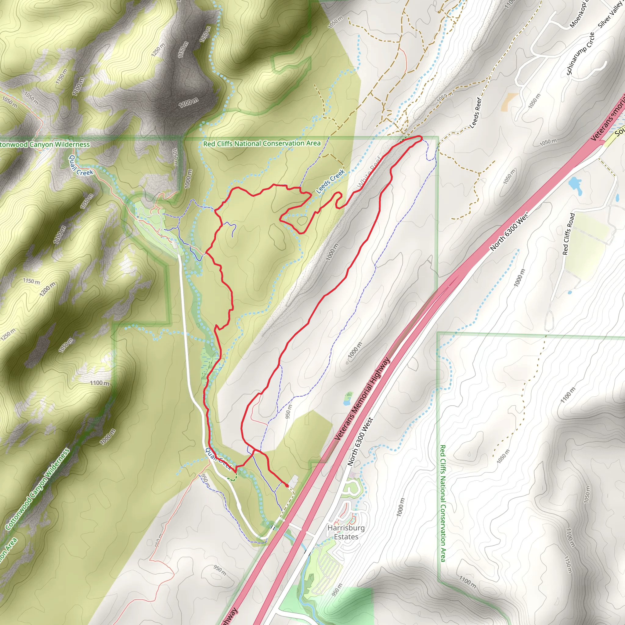 White Reef Trail and Tipple Trail mobile static map