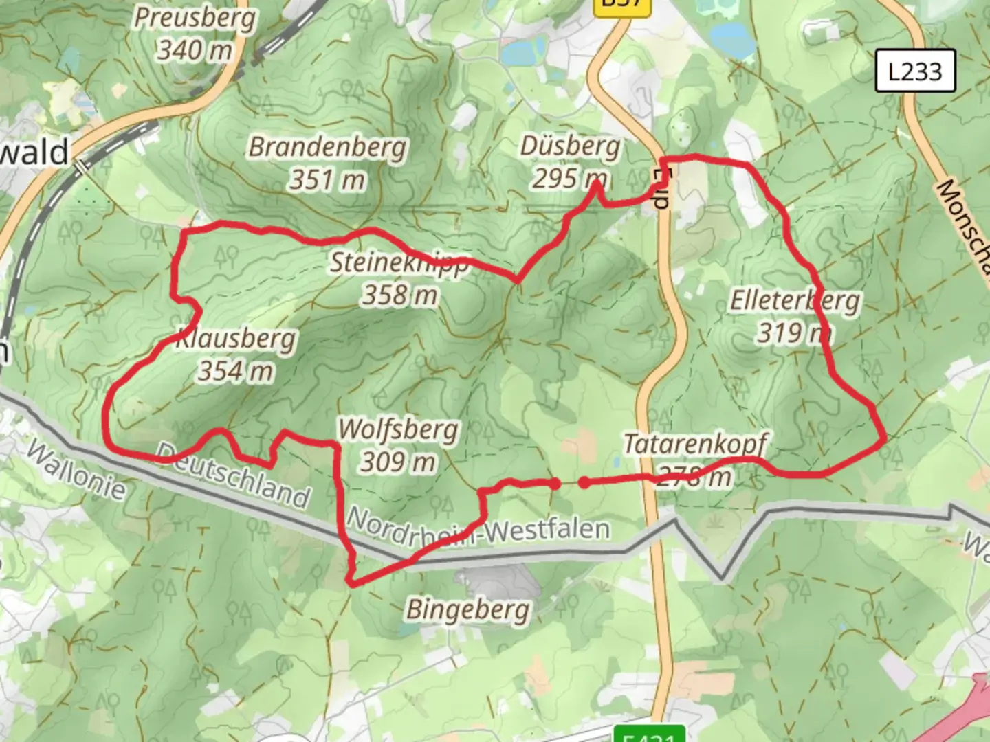 An image depicting the trail Grenz Routen and its surrounding area.
