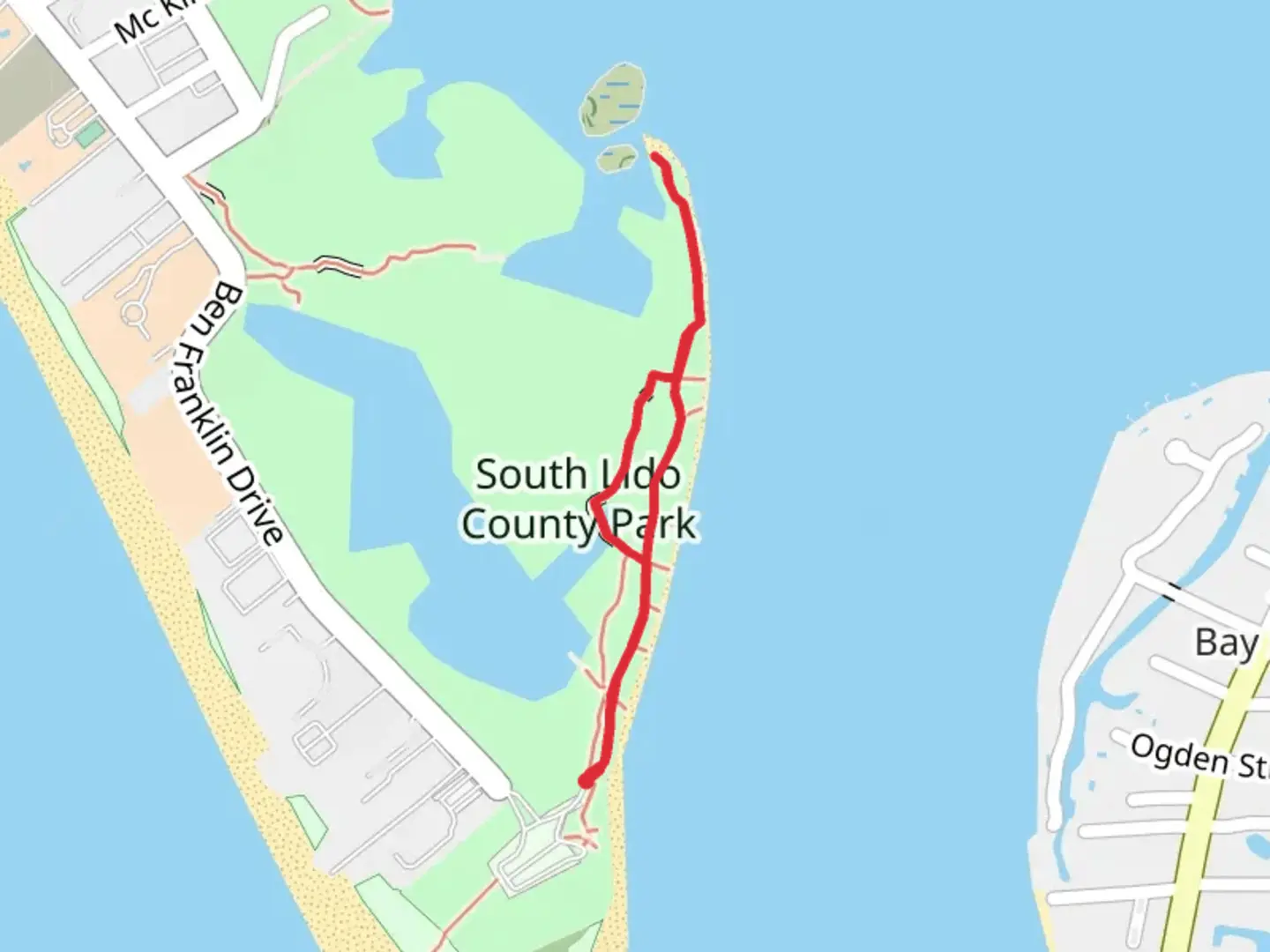 An image depicting the trail South Lido County Park Loop and its surrounding area.