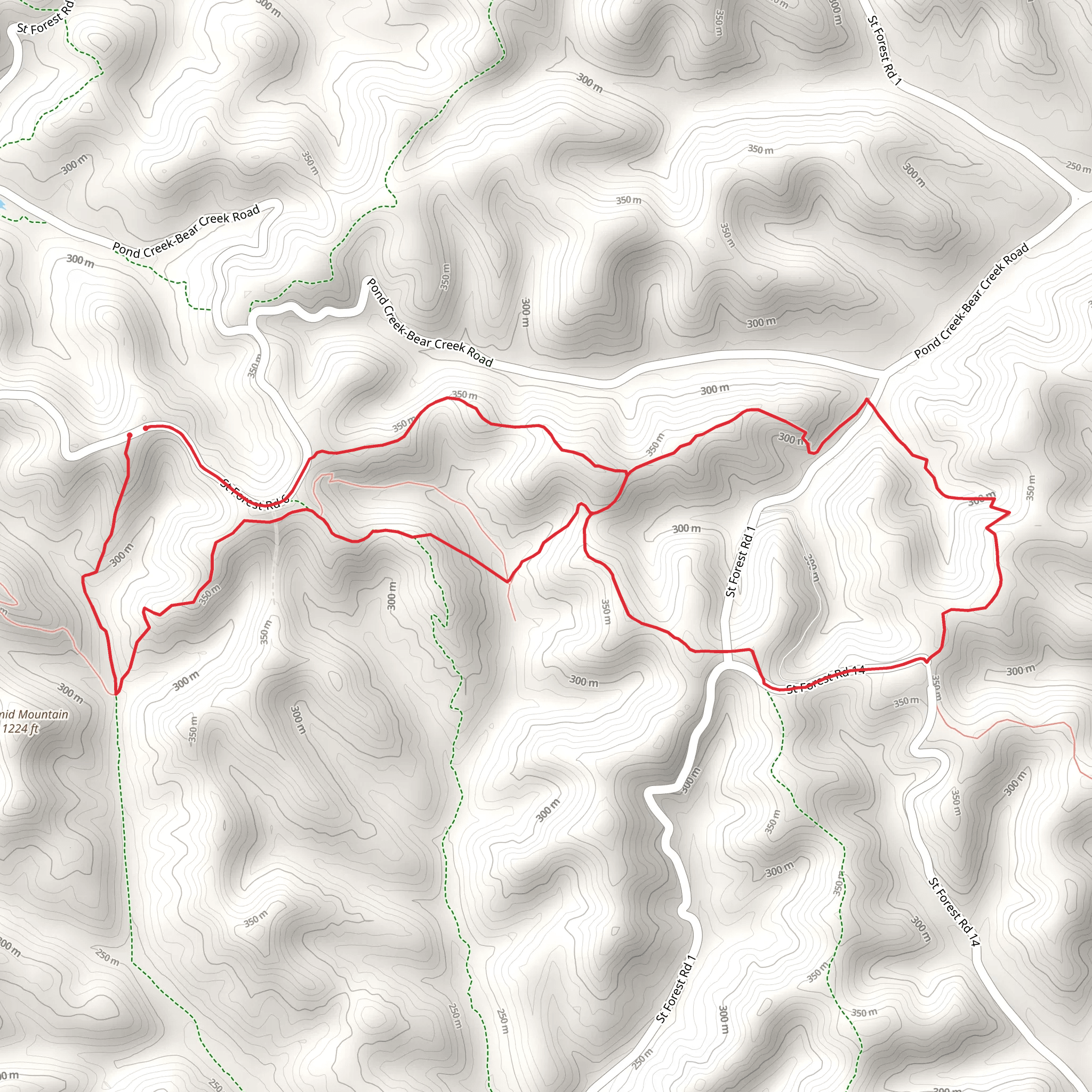 Shawnee Backpack Trail, Silver Arrow Trail and Hobey Hollow Trail mobile static map