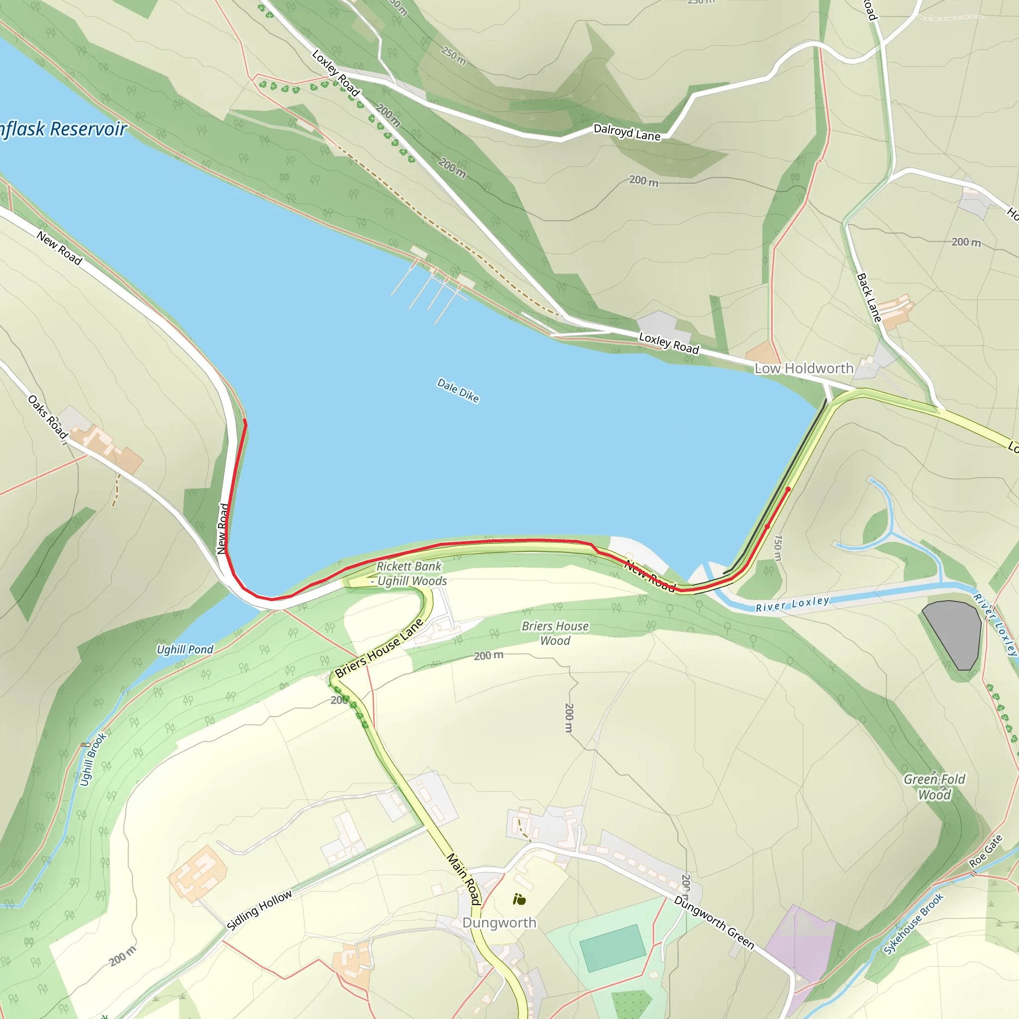 Damflask Reservoir Access Point Walk mobile static map