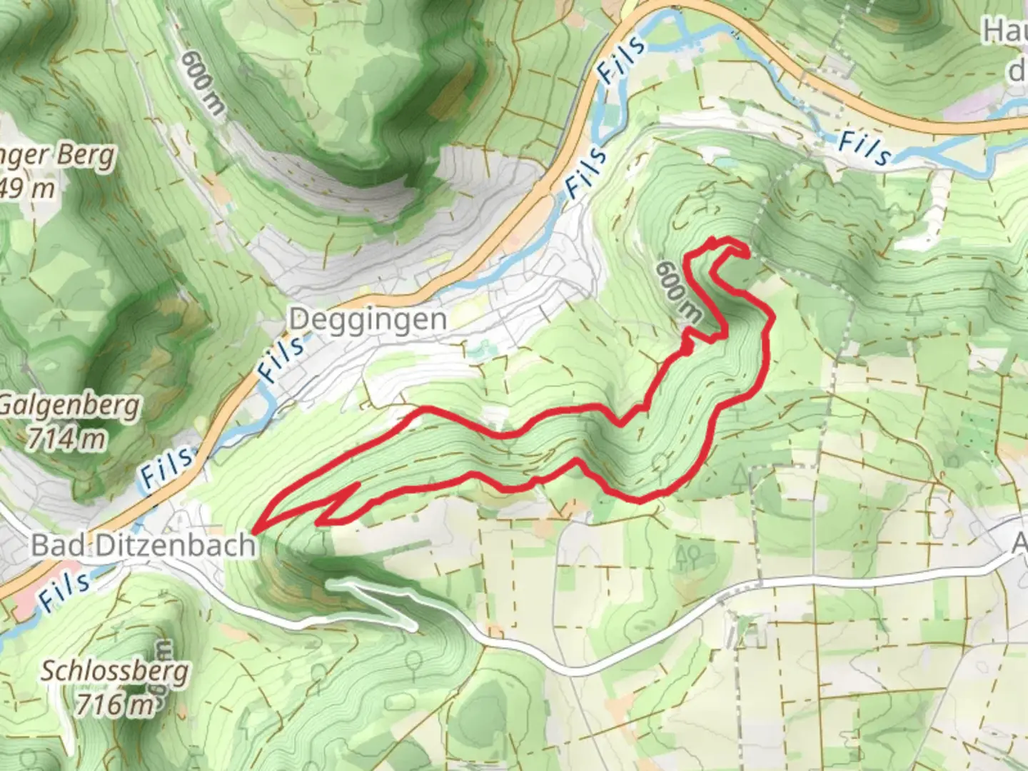 An image depicting the trail Ave Maria, Kilianskr and Buschelkapelle Loop and its surrounding area.