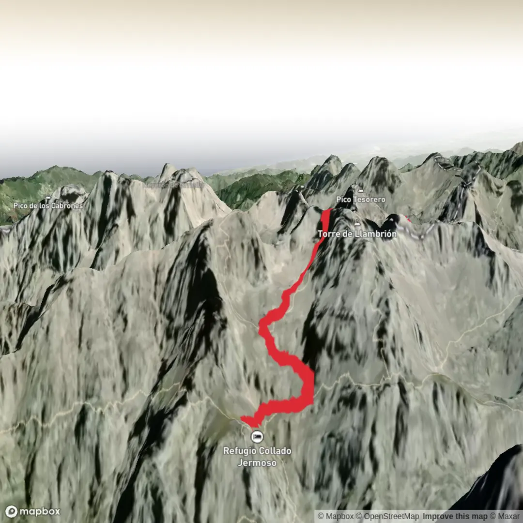 An image depicting the trail Collado Jermosa to Ureillo via Veronica and its surrounding area.
