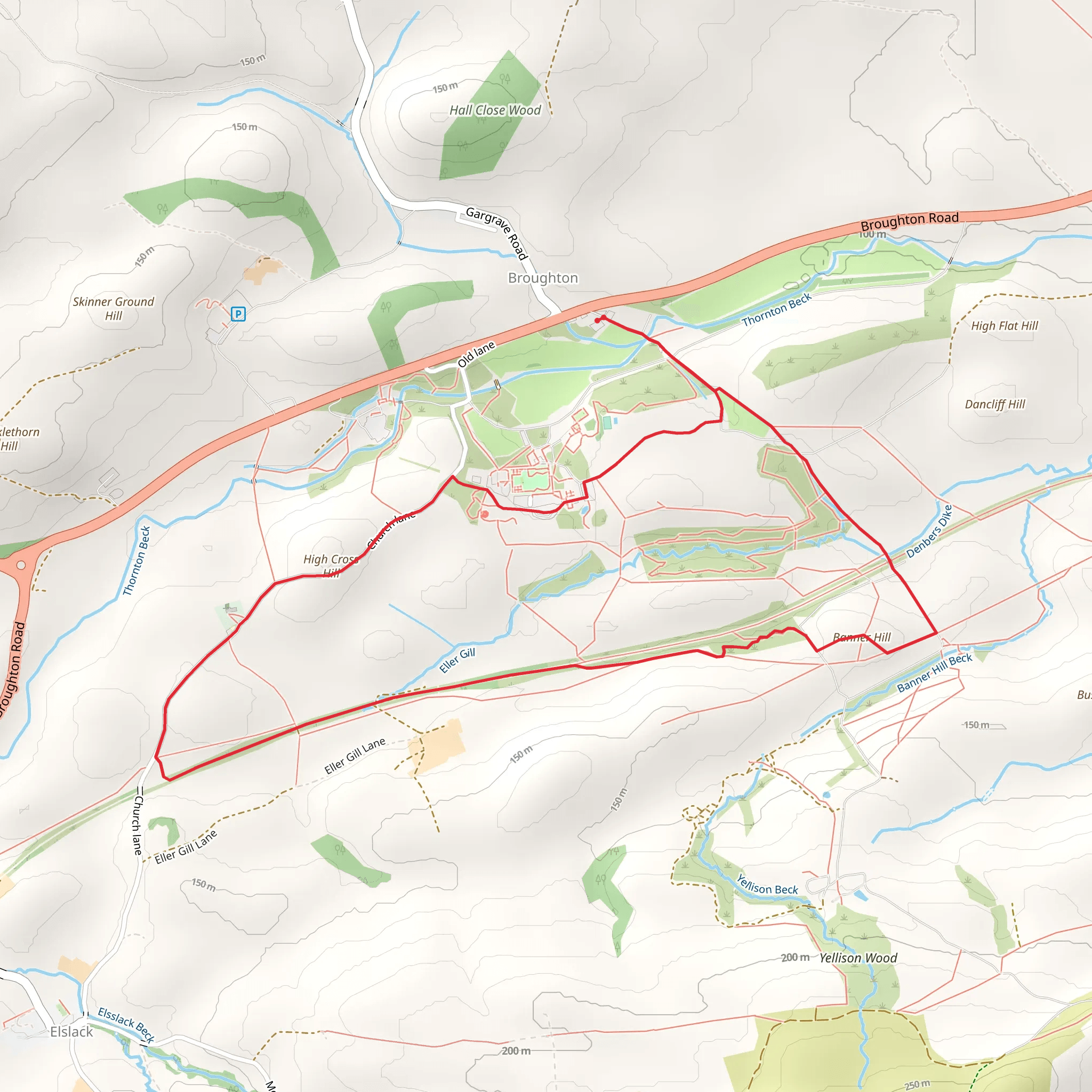 High Cross Hill and Banner Hill Loop mobile static map