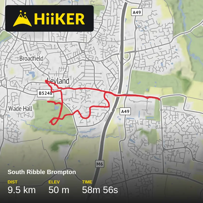 A map preview of the recording South Ribble Brompton.