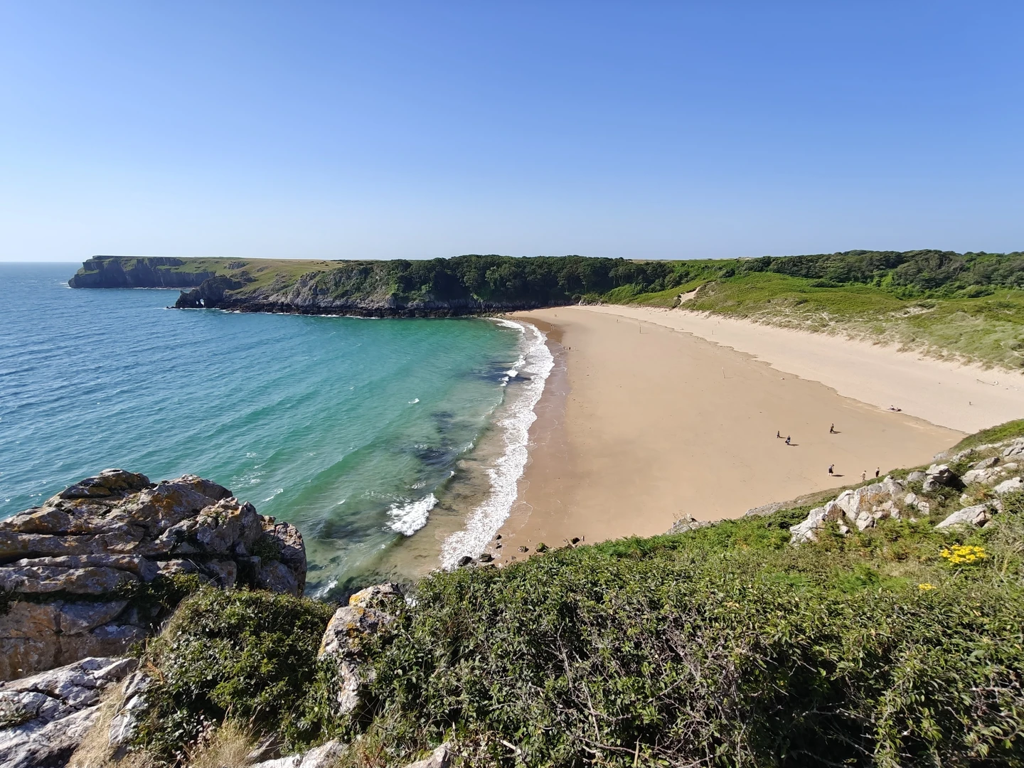 An image depicting the trail Stackpole, Broad Haven, St Govan's Chapel and Bosherston Lily Ponds Loop and its surrounding area.