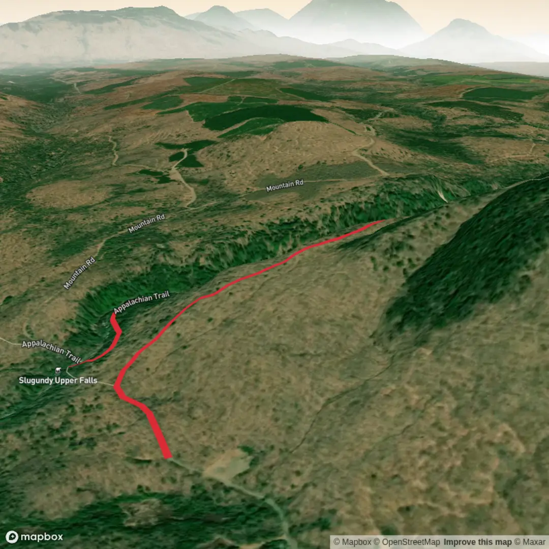 An image depicting the trail Slugundy Upper Falls via Appalachian Trail and its surrounding area.
