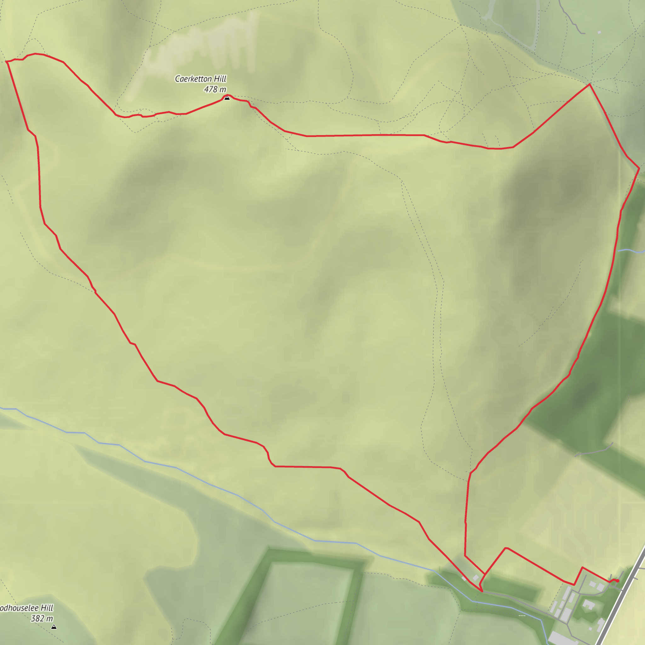 Windy Door Nick, Caerketton Hill and Boghall Plantation Loop mobile static map