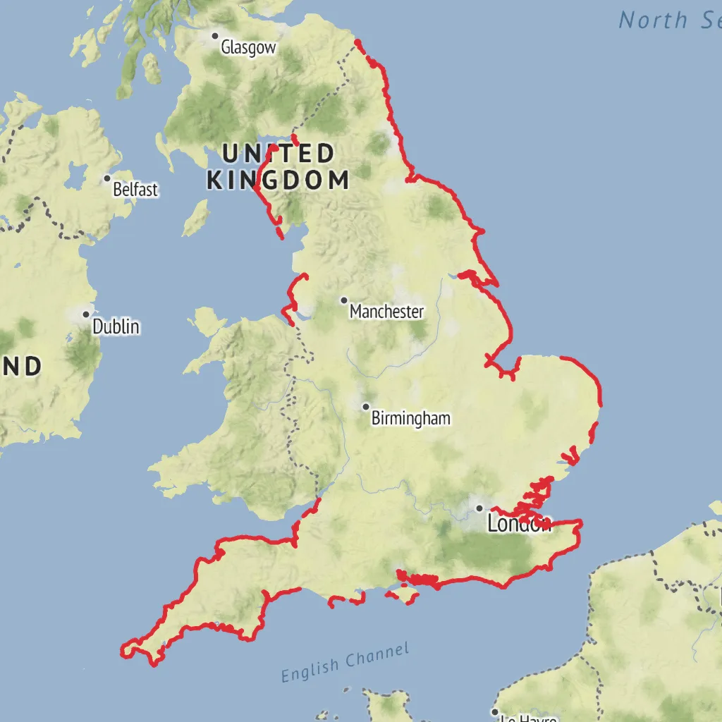 King Charles III England Coast Path mobile static map