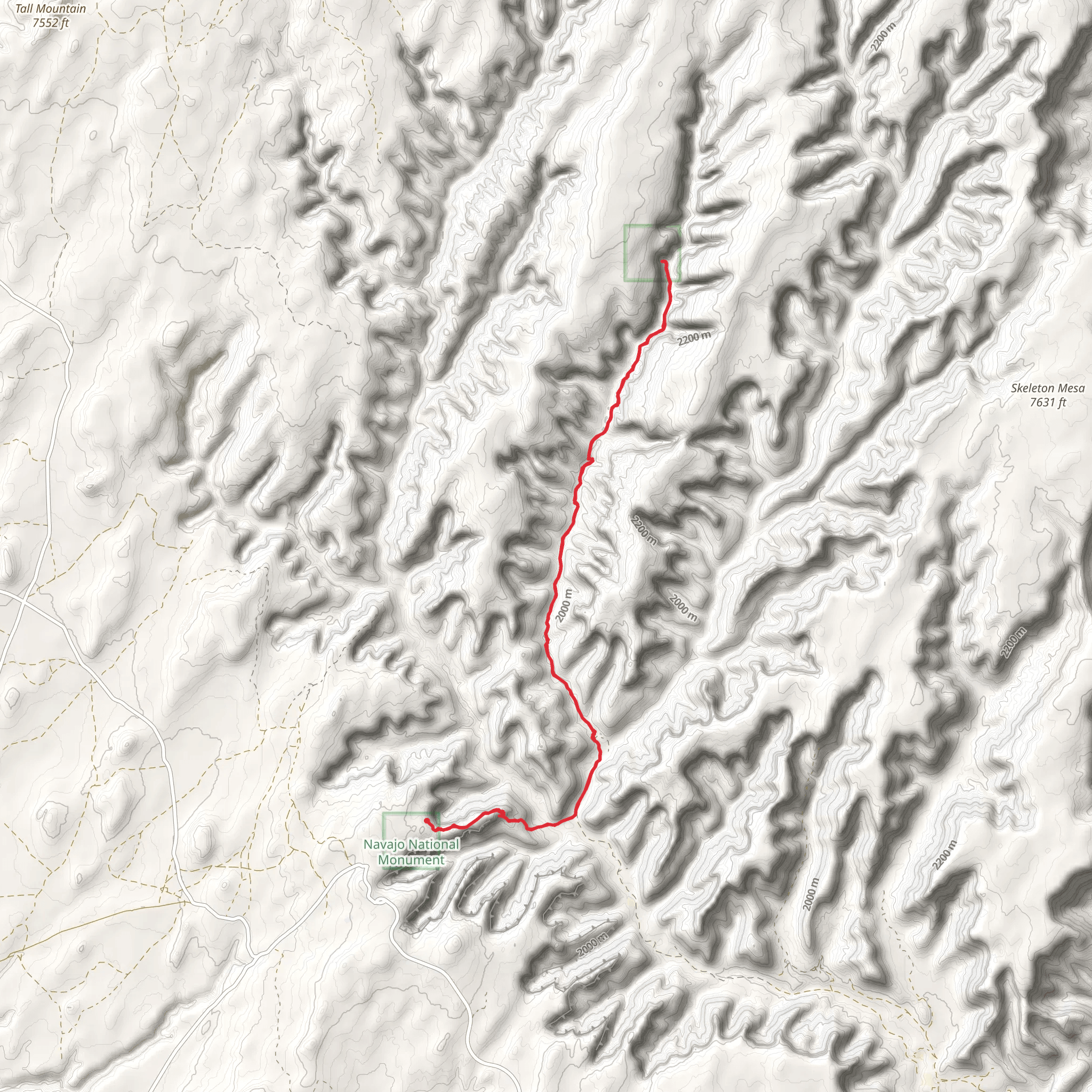 Keet Seel Trail mobile static map