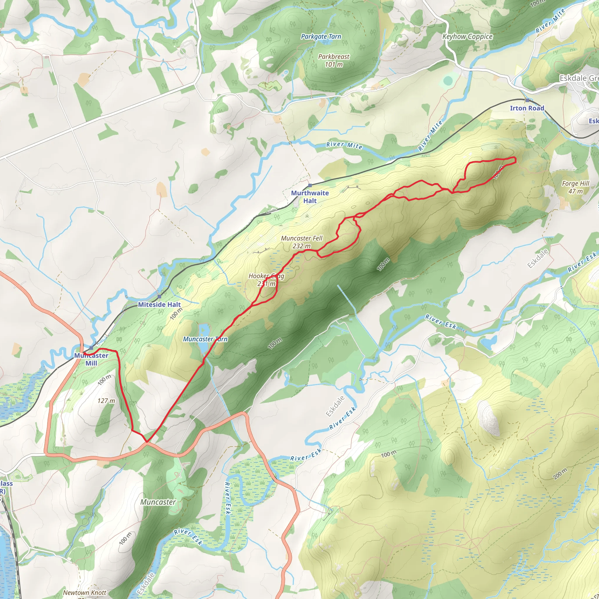 Muncaster Tarn, Hooker Crag and Muncaster Fell Loop mobile static map