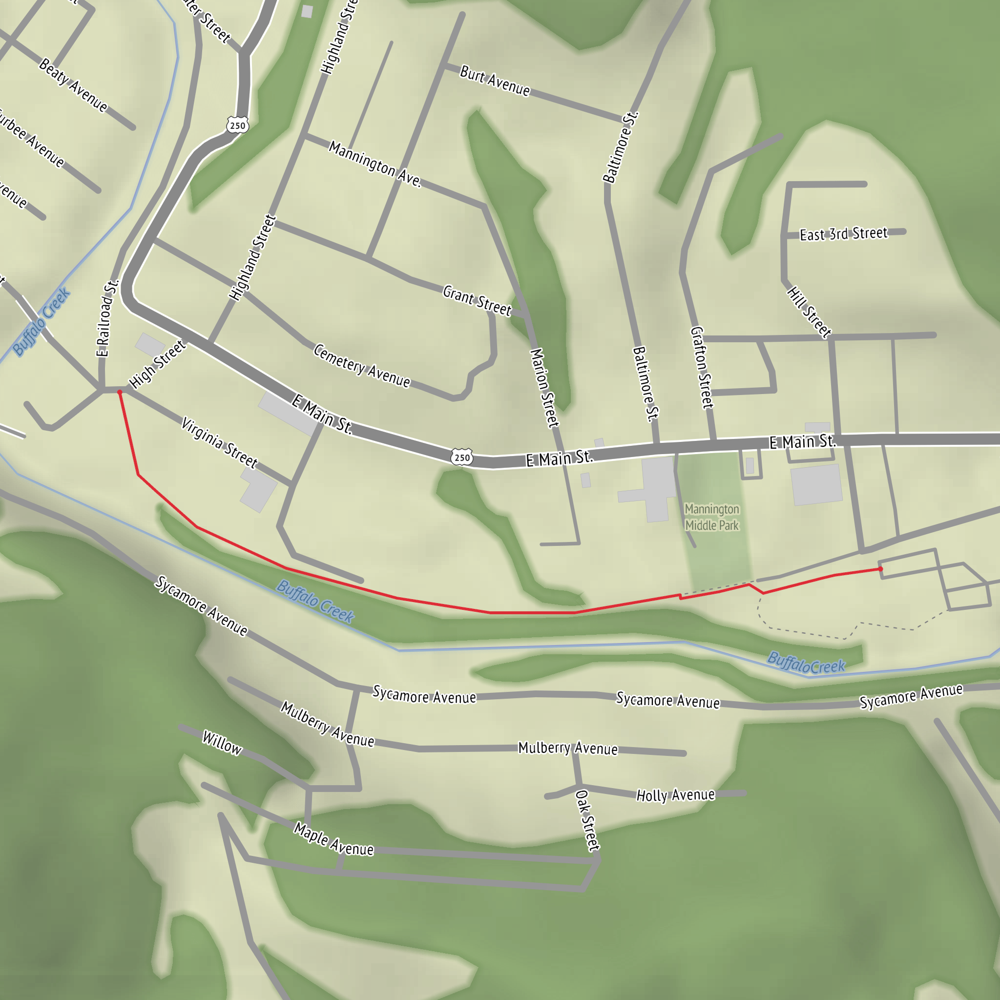 Joel McCann Memorial Trail mobile static map