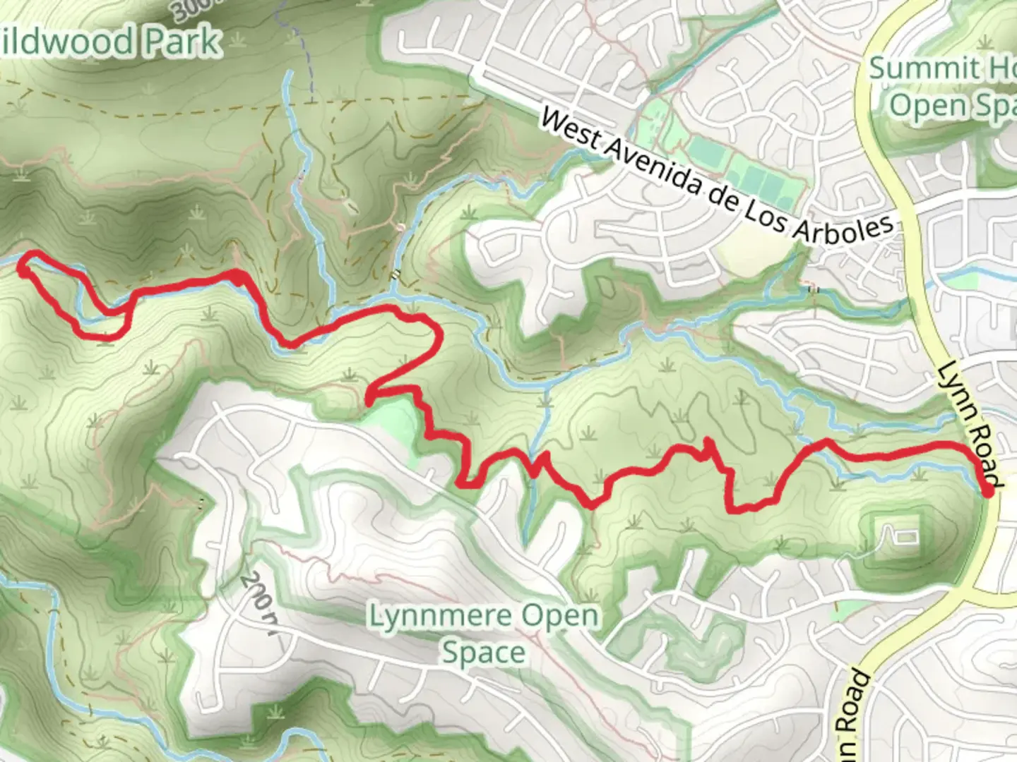 An image depicting the trail Lynnmere Trail and Eagle Point Trail and its surrounding area.