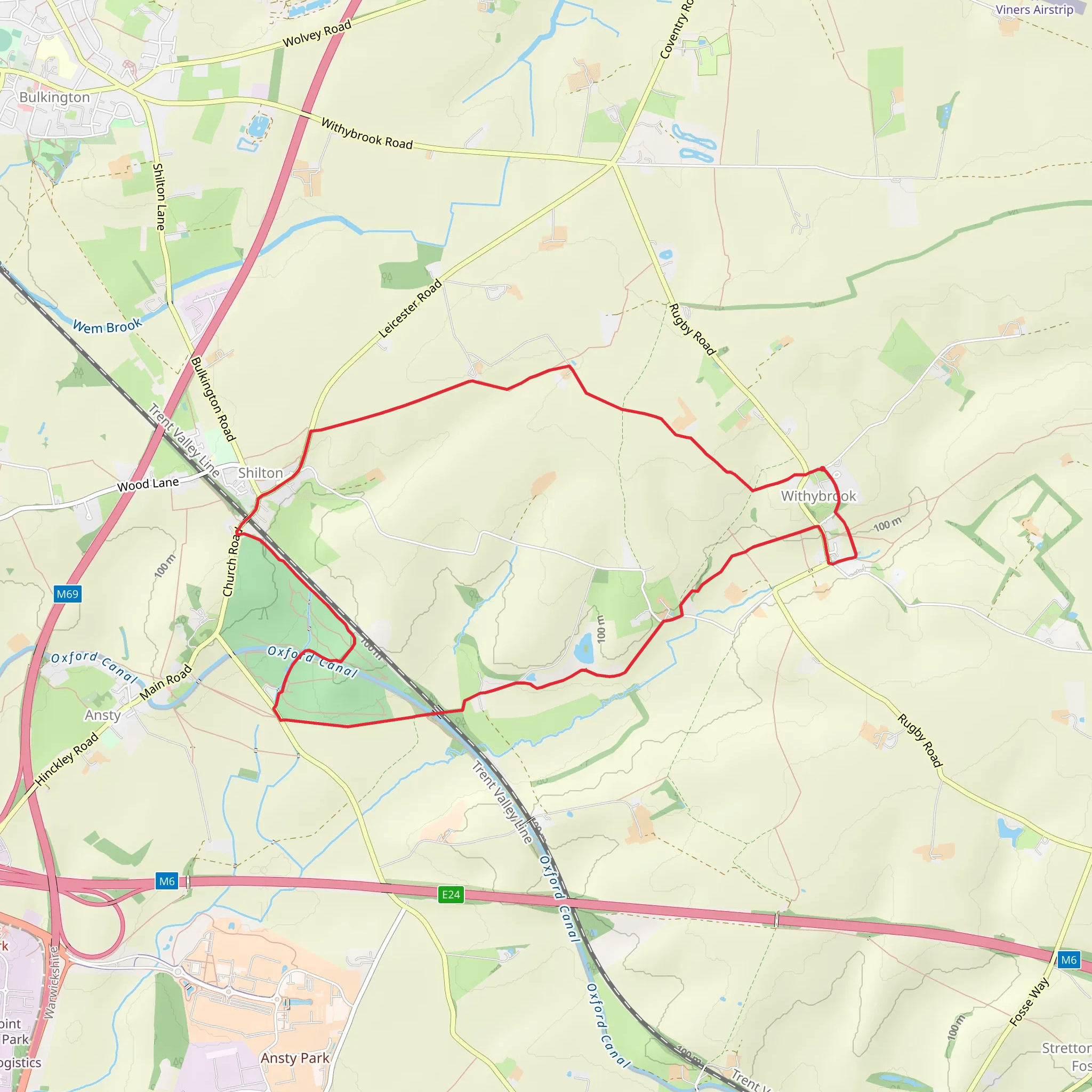 Shilton Loop mobile static map