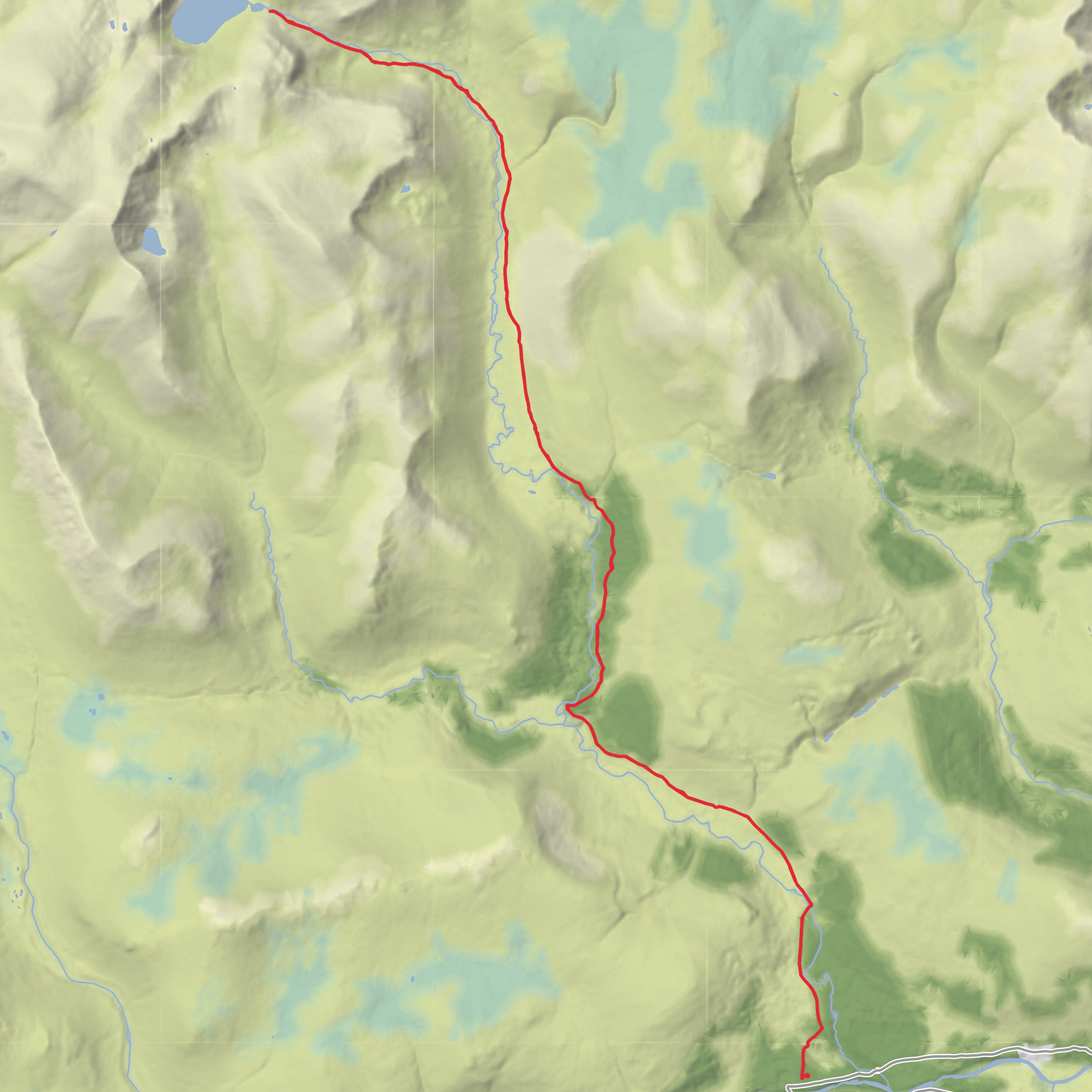 Loch Etchachan from Linn of Dee mobile static map