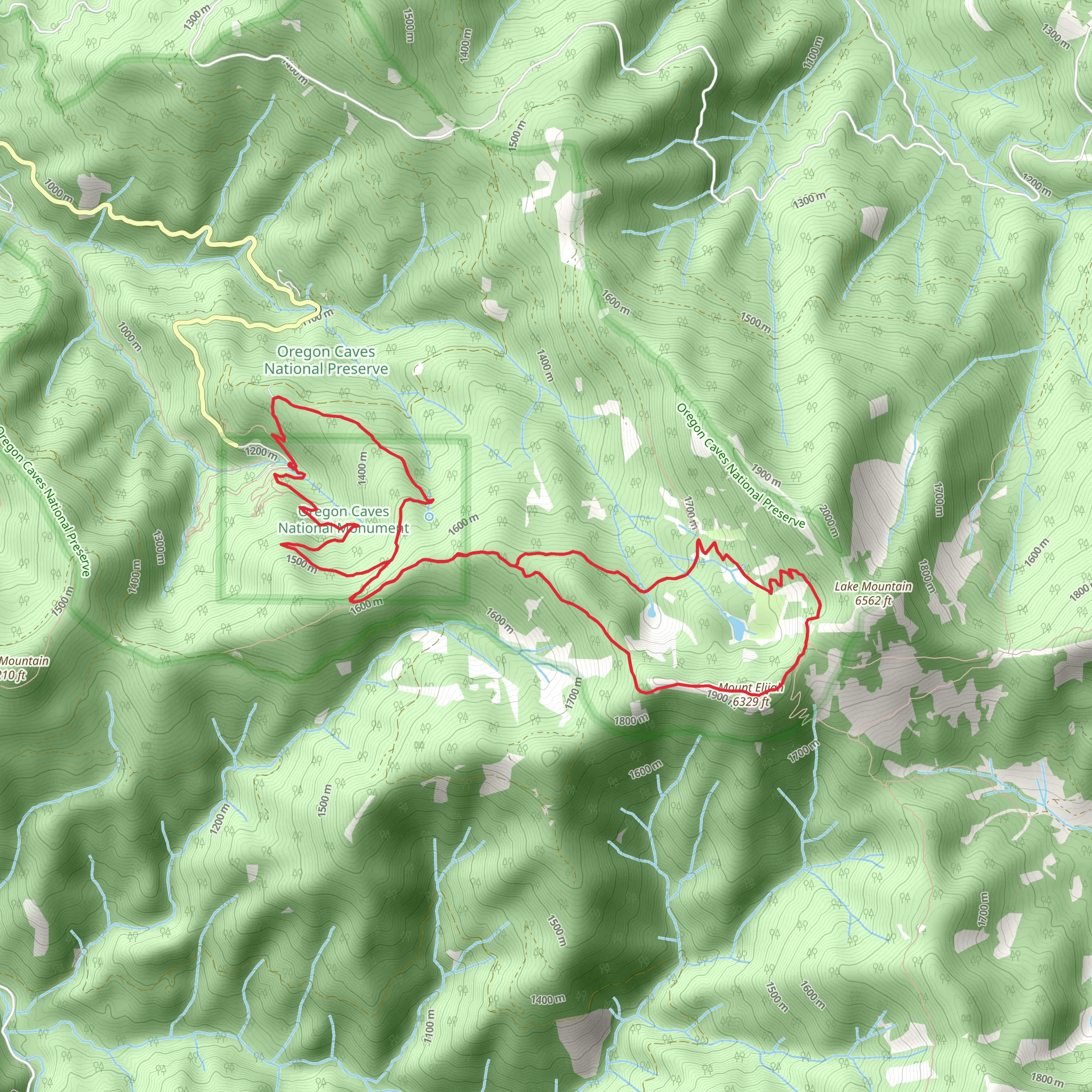 Big Tree Trail and Mount Elijah Loop Trail mobile static map