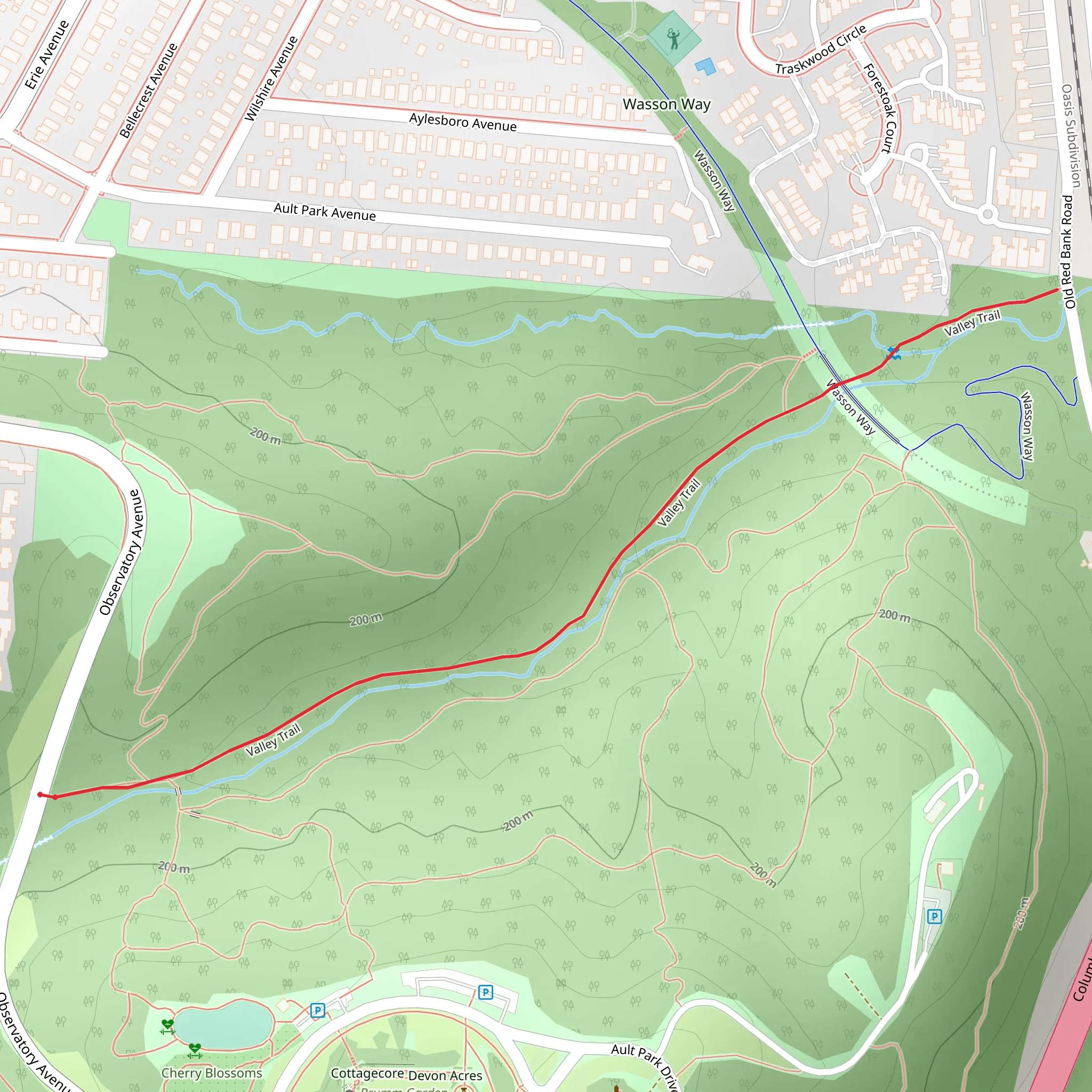 Duck Creek from Observatory Avenue mobile static map