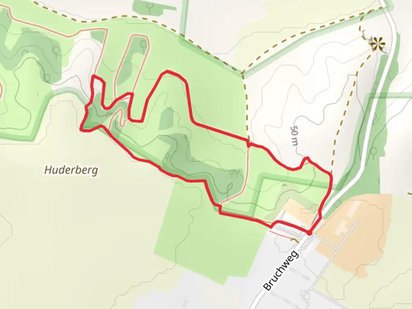 An image depicting the trail Hurderberg Loop via Großer Rundweg and its surrounding area.