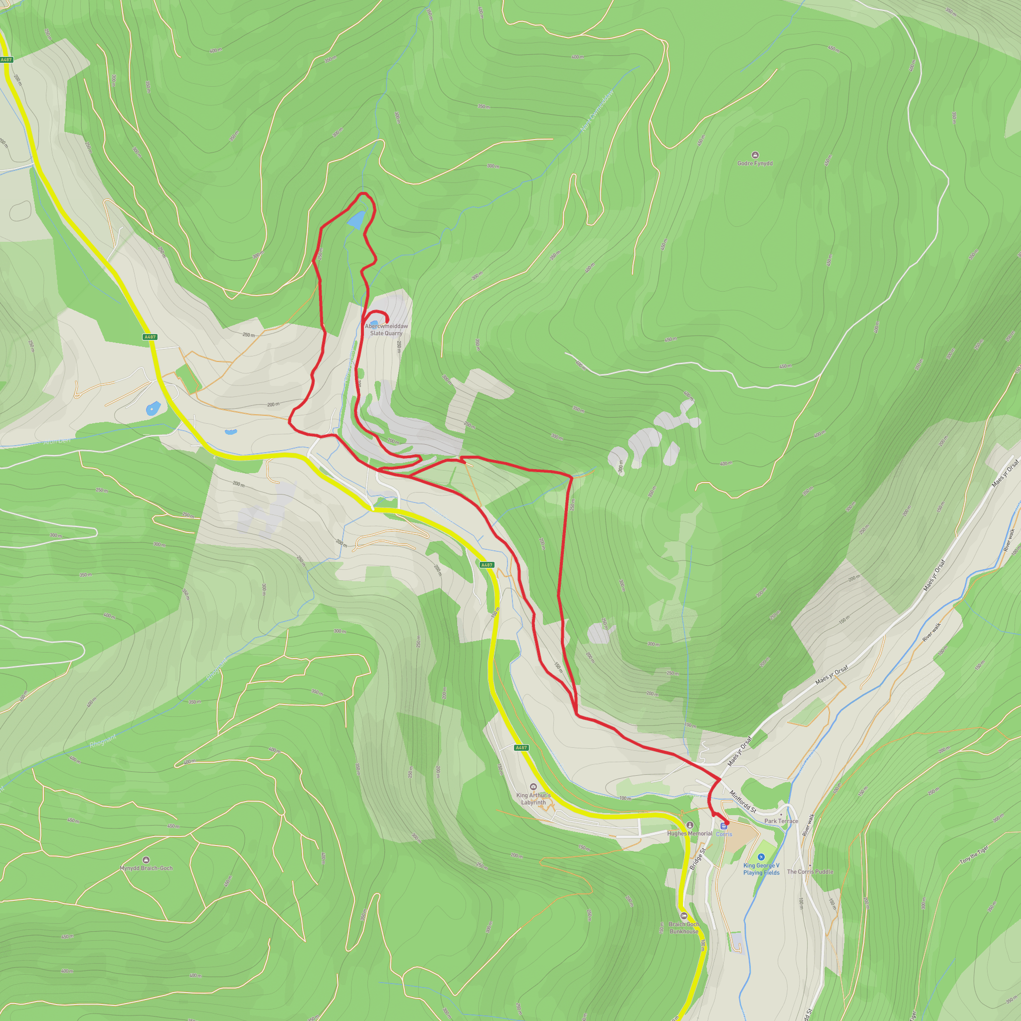 Abercwmeiddaw Slate Quarry mobile static map