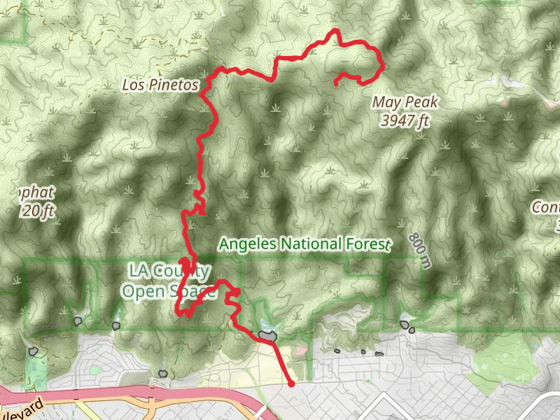May Canyon Saddle via Los Pinetos Trail