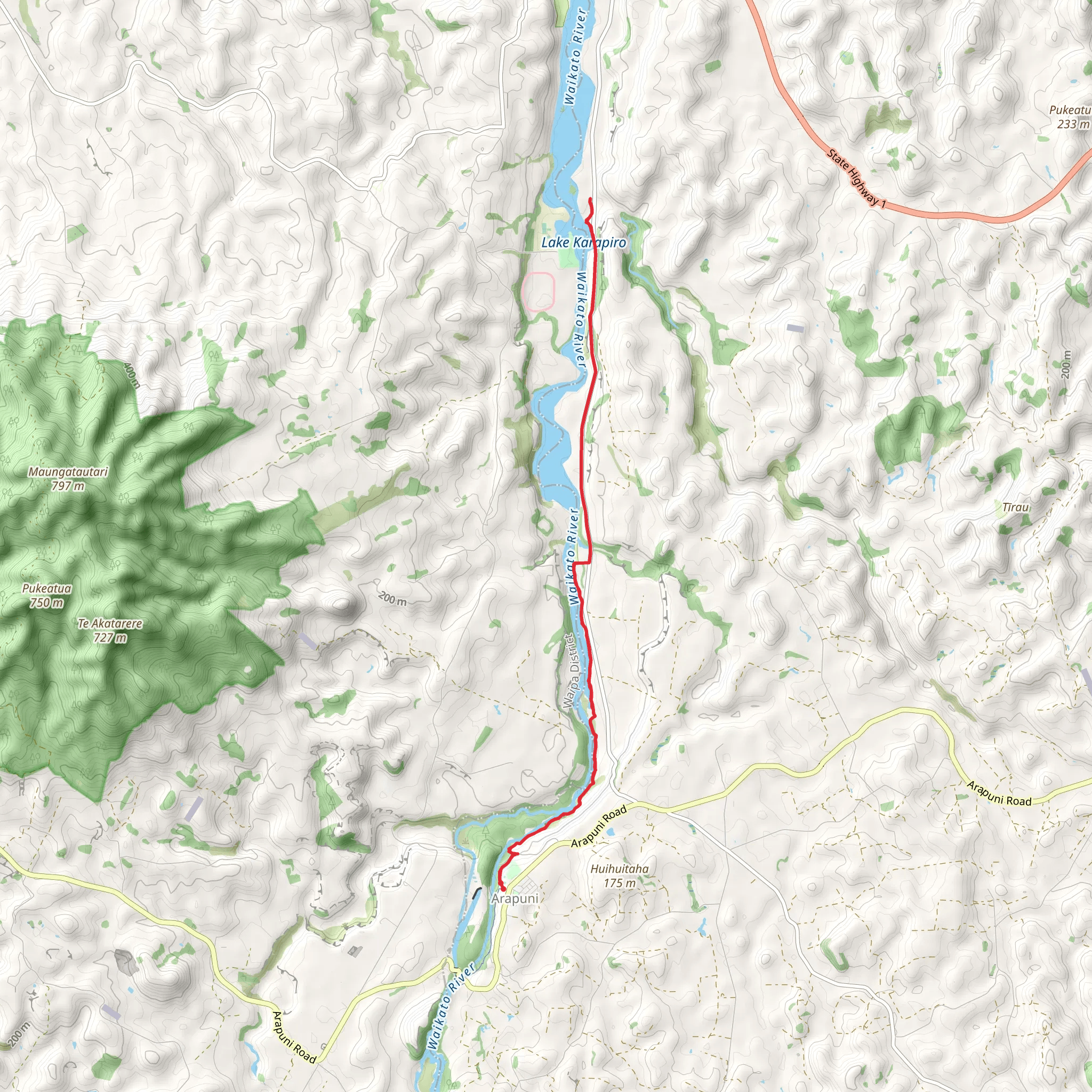 Waikato River Trail - Arapuni mobile static map