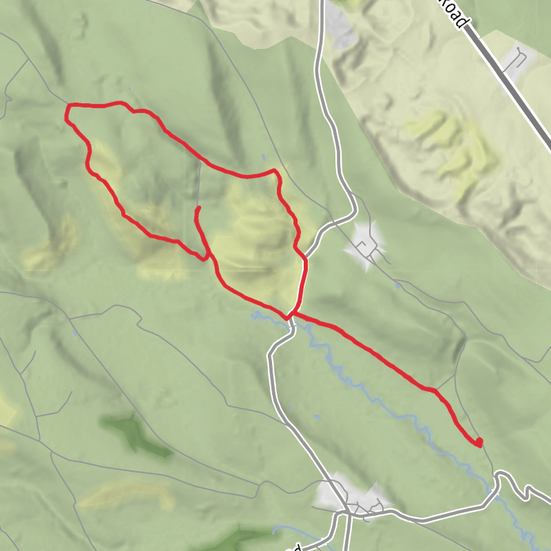 A map preview of the recording Chrome hill loop from Crowdecote camp site .