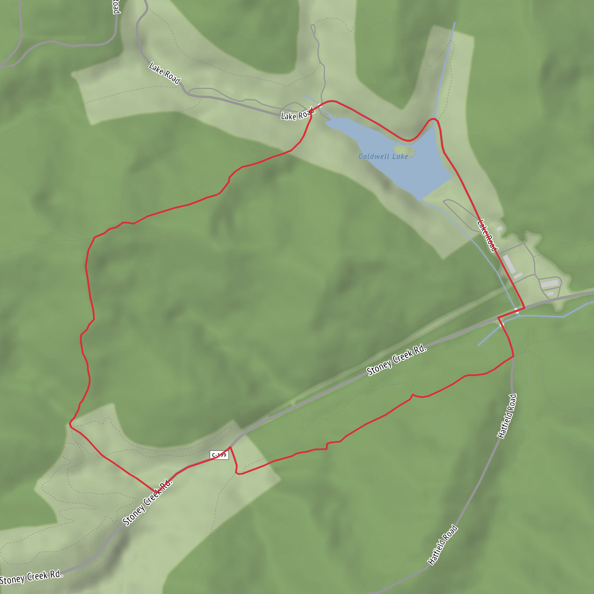 Caldwell Lake via Caldwell Trail and Buckeye Trail mobile static map
