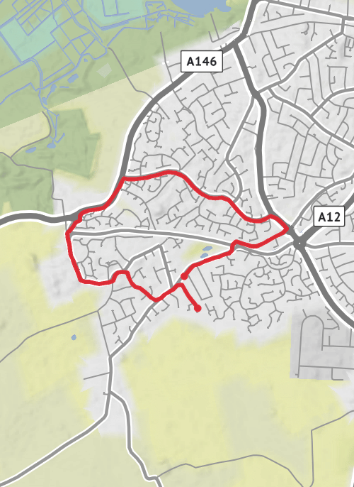 Waveney Running mobile static map