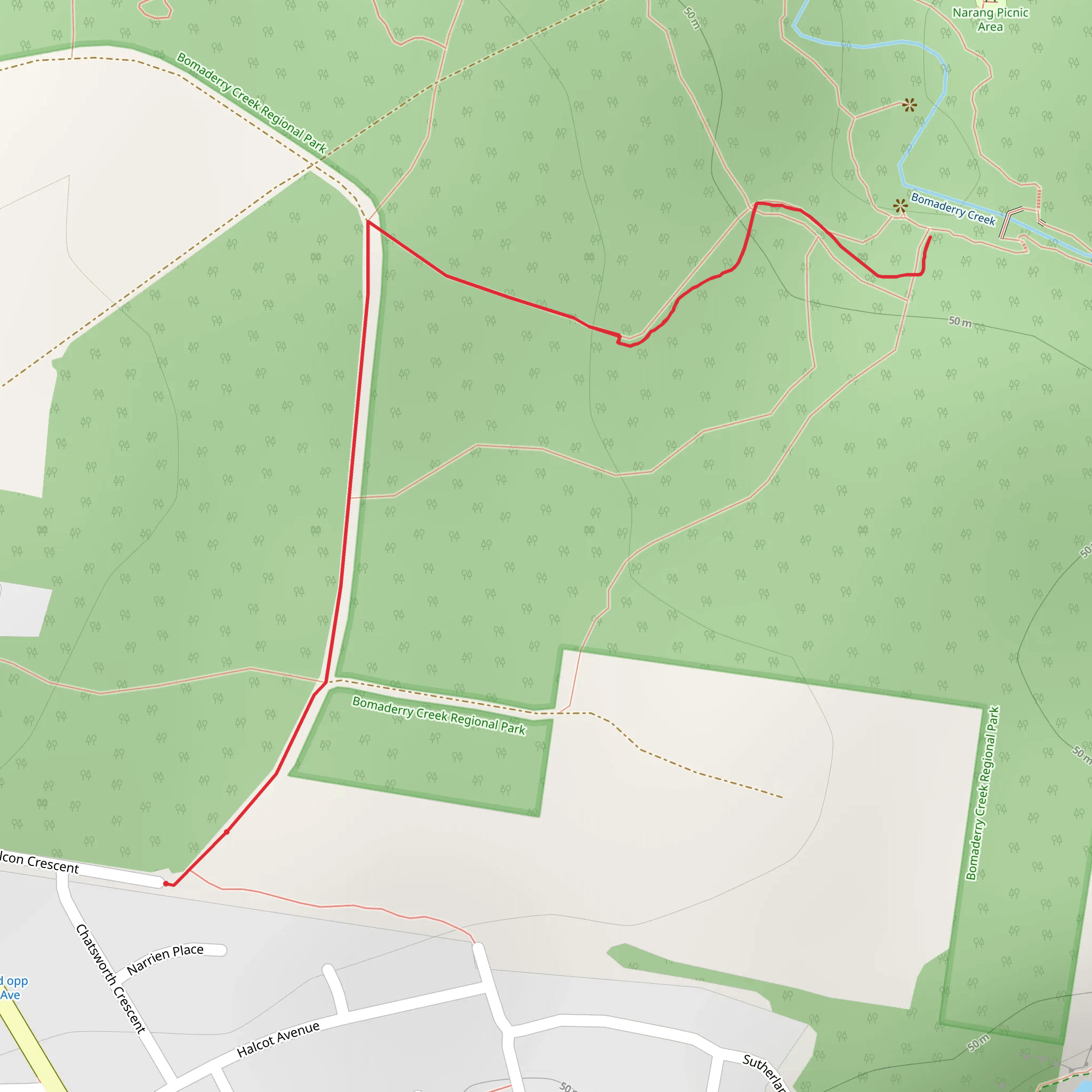 Falcon Crescent Link Track mobile static map