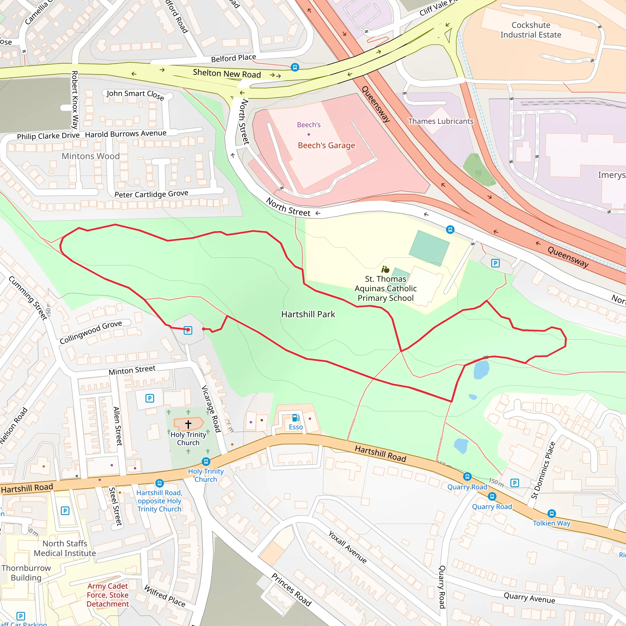 Hartshill Park Loop mobile static map
