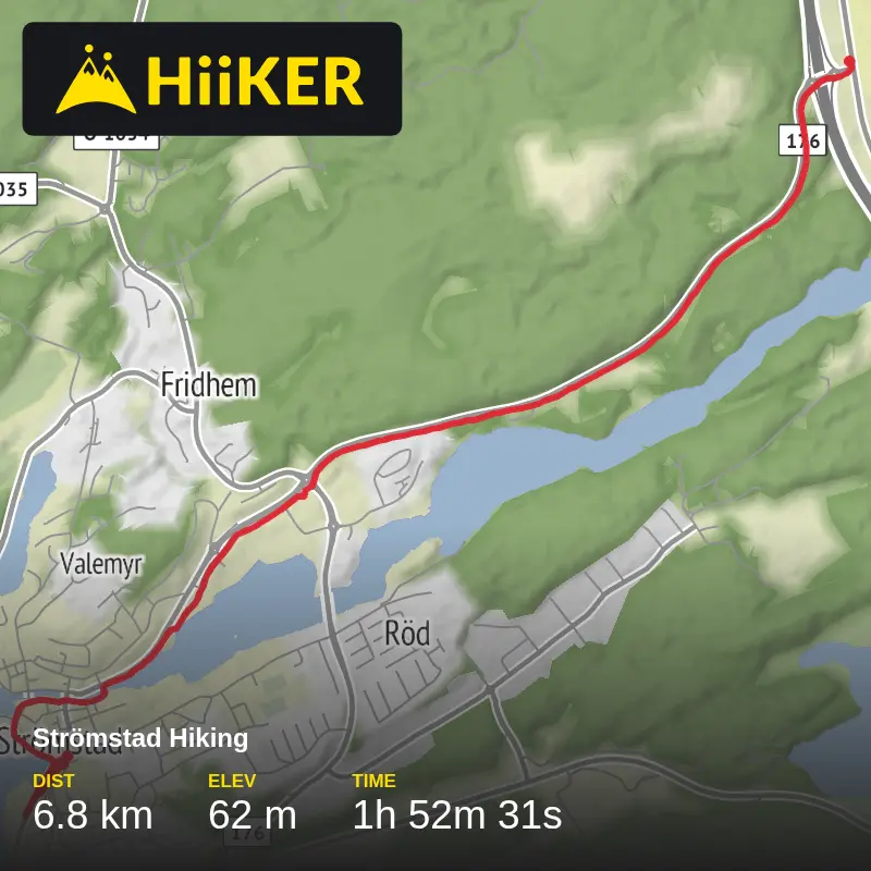 A map preview of the recording Strömstad Hiking.