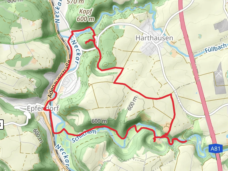 Burg Urslingen and Schlichemklamm via Roter Punkt Schenkenburg