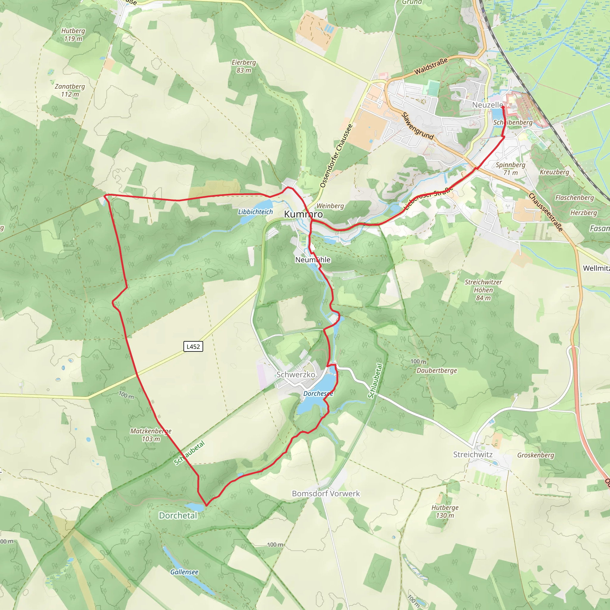 Klosterteich and Dorchesee via Dorchetaland Treppelpflaster mobile static map