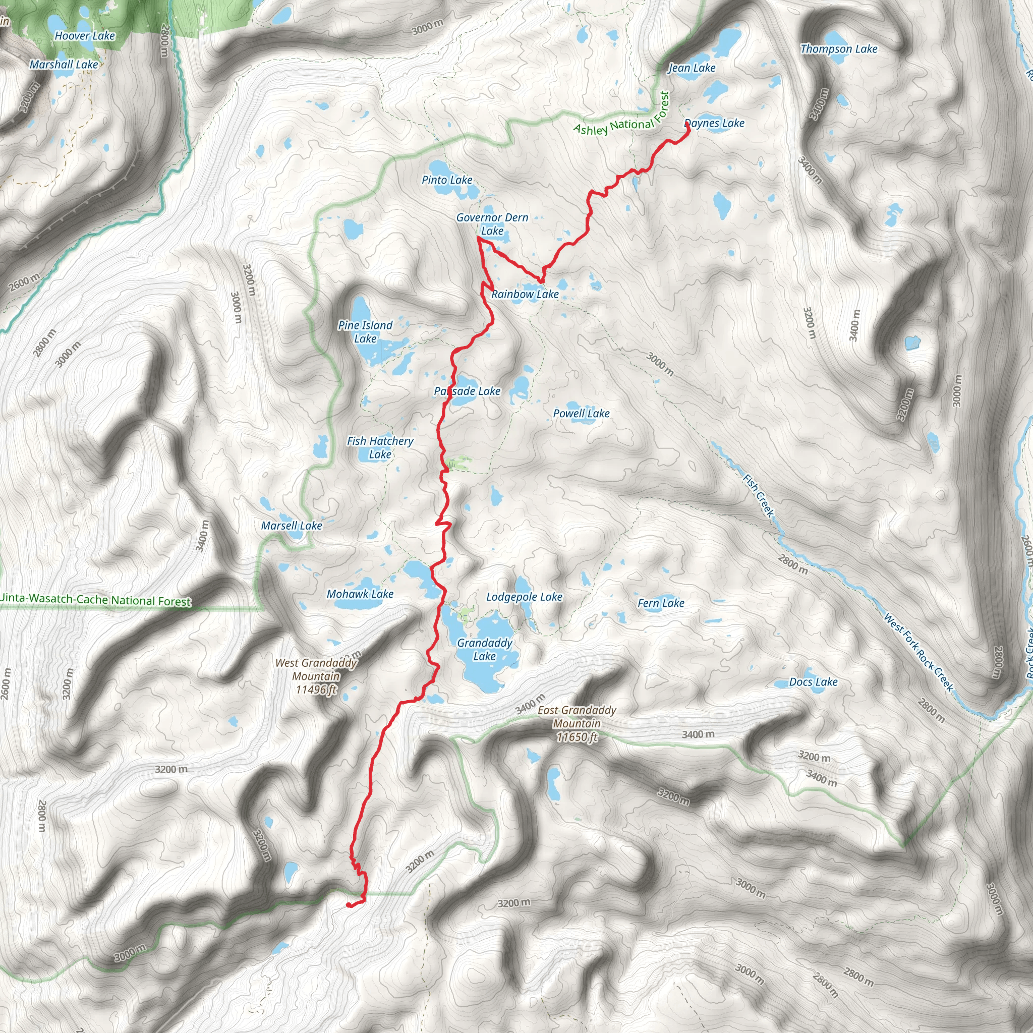 Daynes Lake via Hades-Rocky Sea Pass Trail mobile static map
