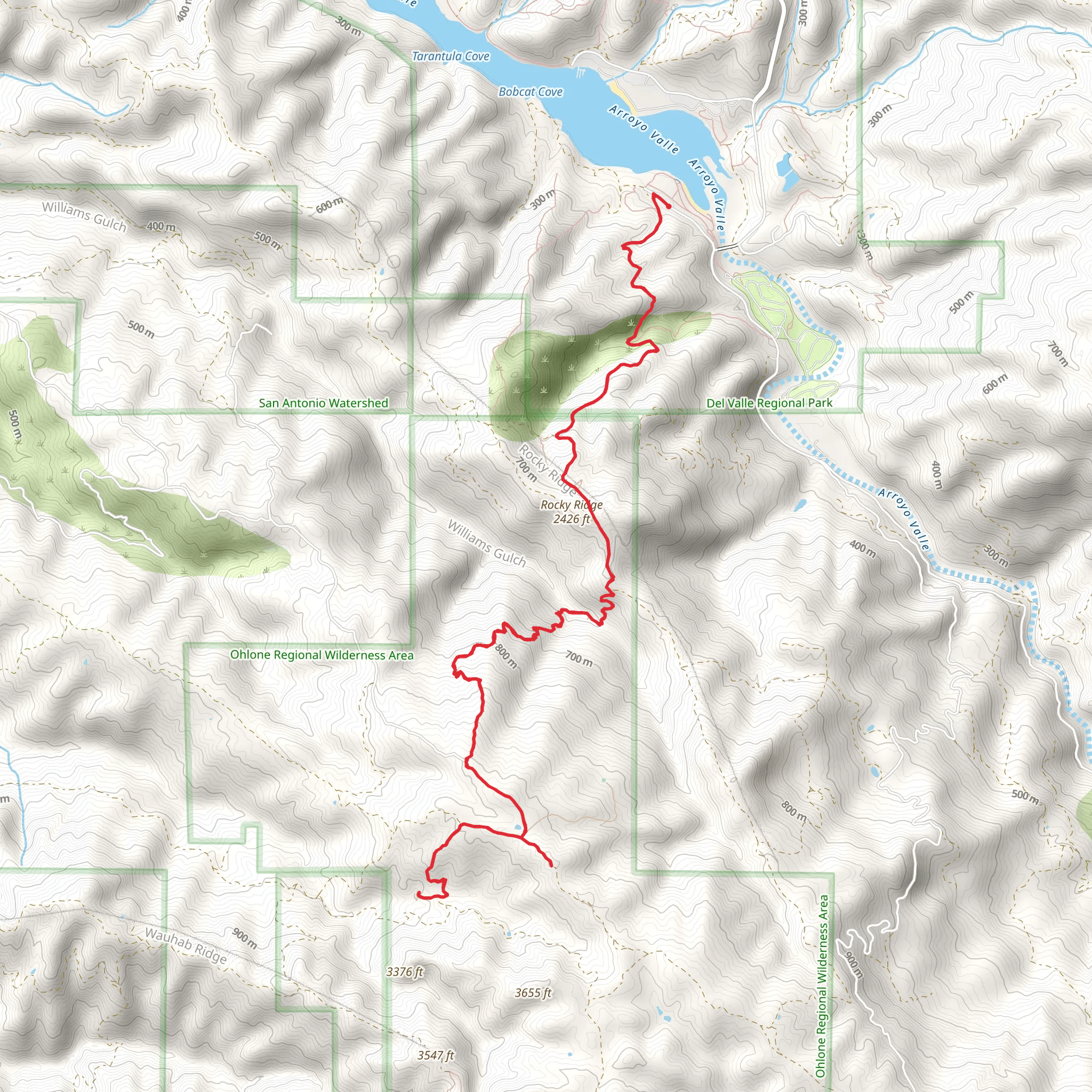 Rocky Ridge - Ohlone Wilderness Trail mobile static map