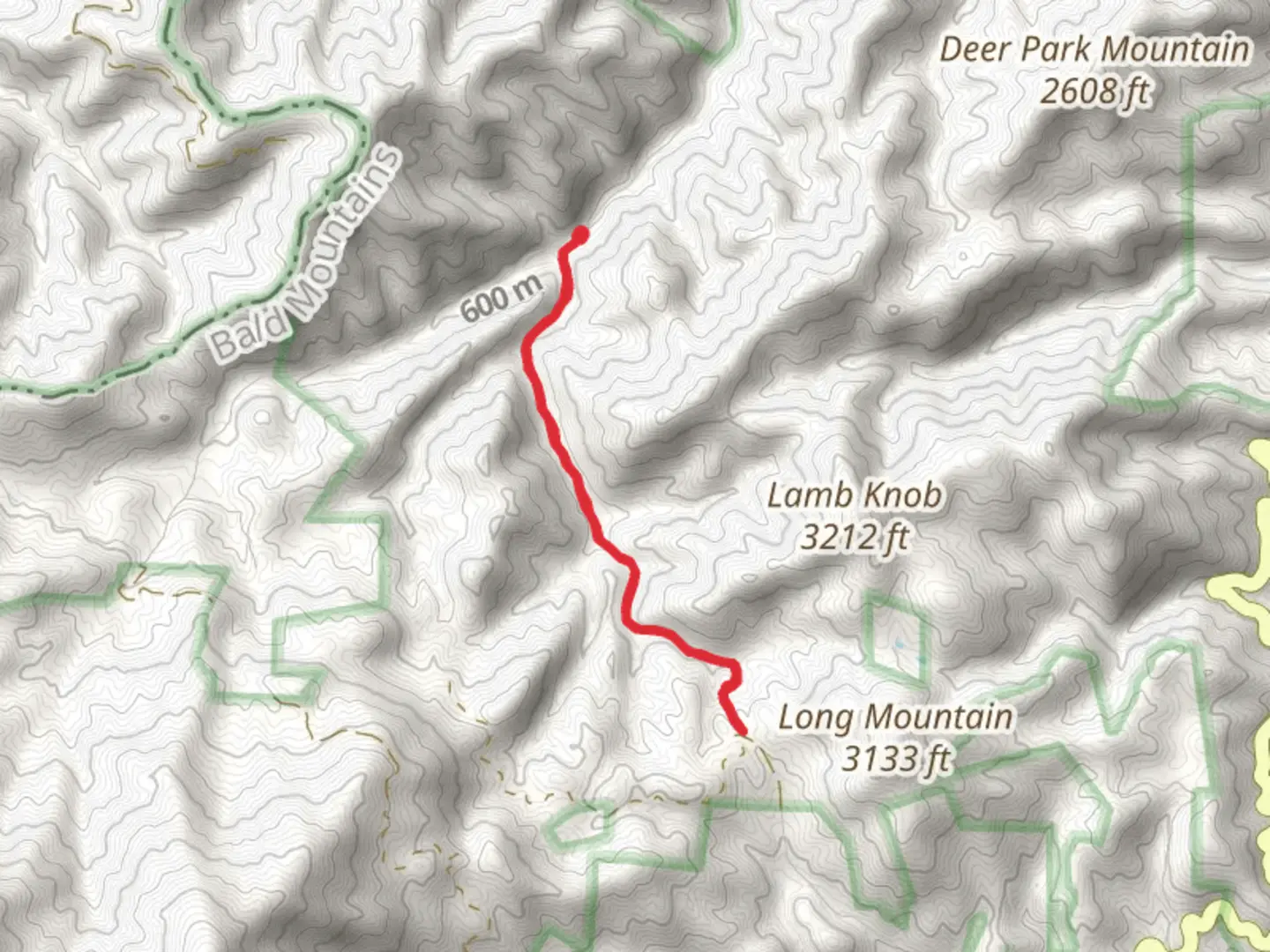 An image depicting the trail Shutin Creek Trail and its surrounding area.