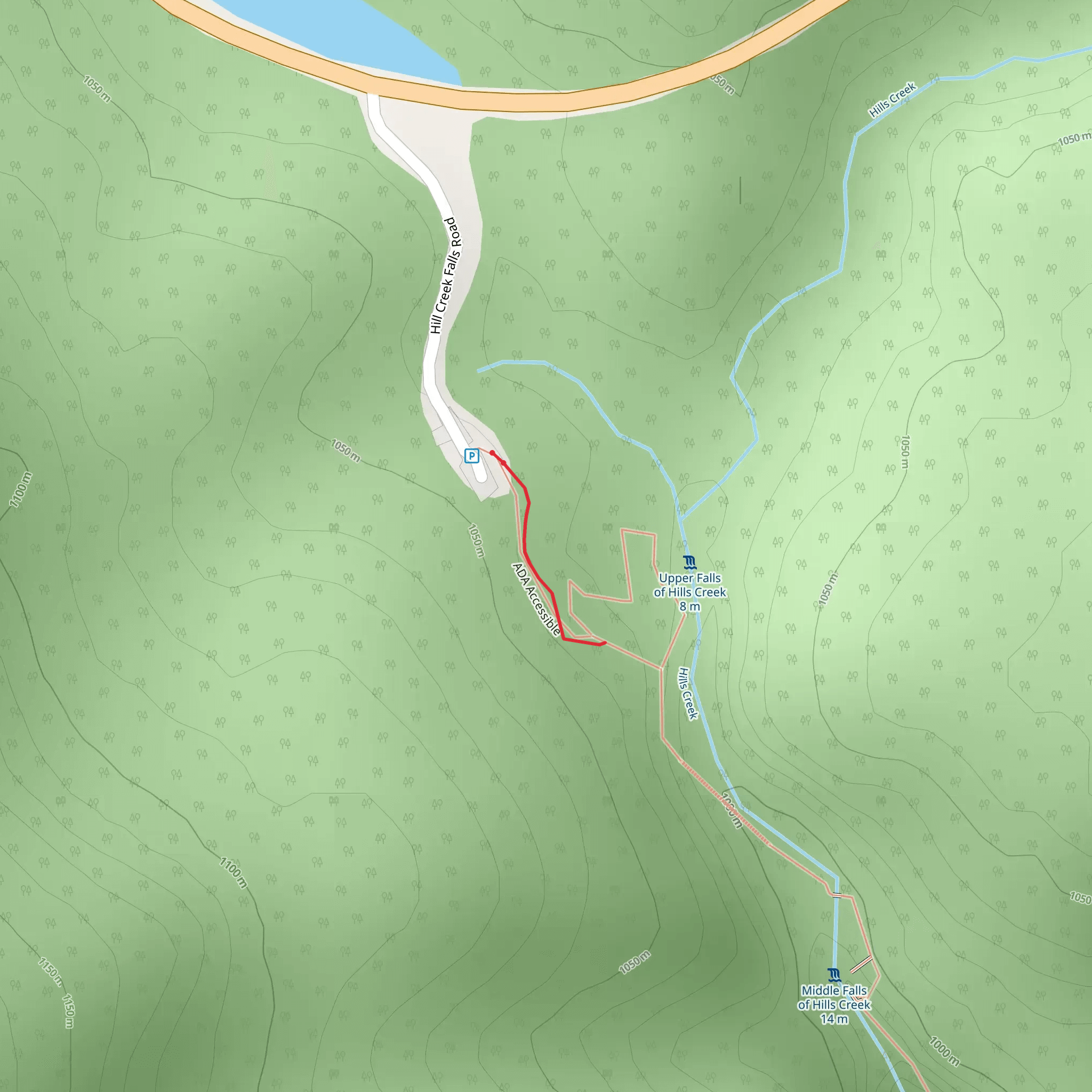 Falls of Hills Creek Trail mobile static map
