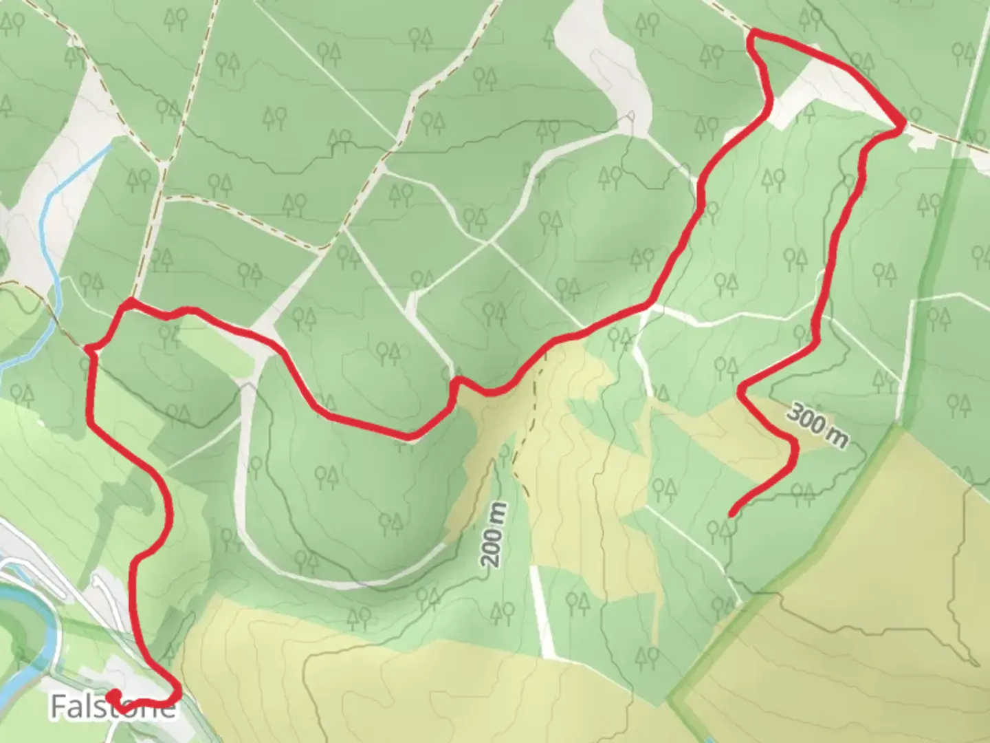 An image depicting the trail Hollows Hill and Green Eyes Walk and its surrounding area.