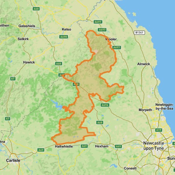 Northumberland National Park mobile static map